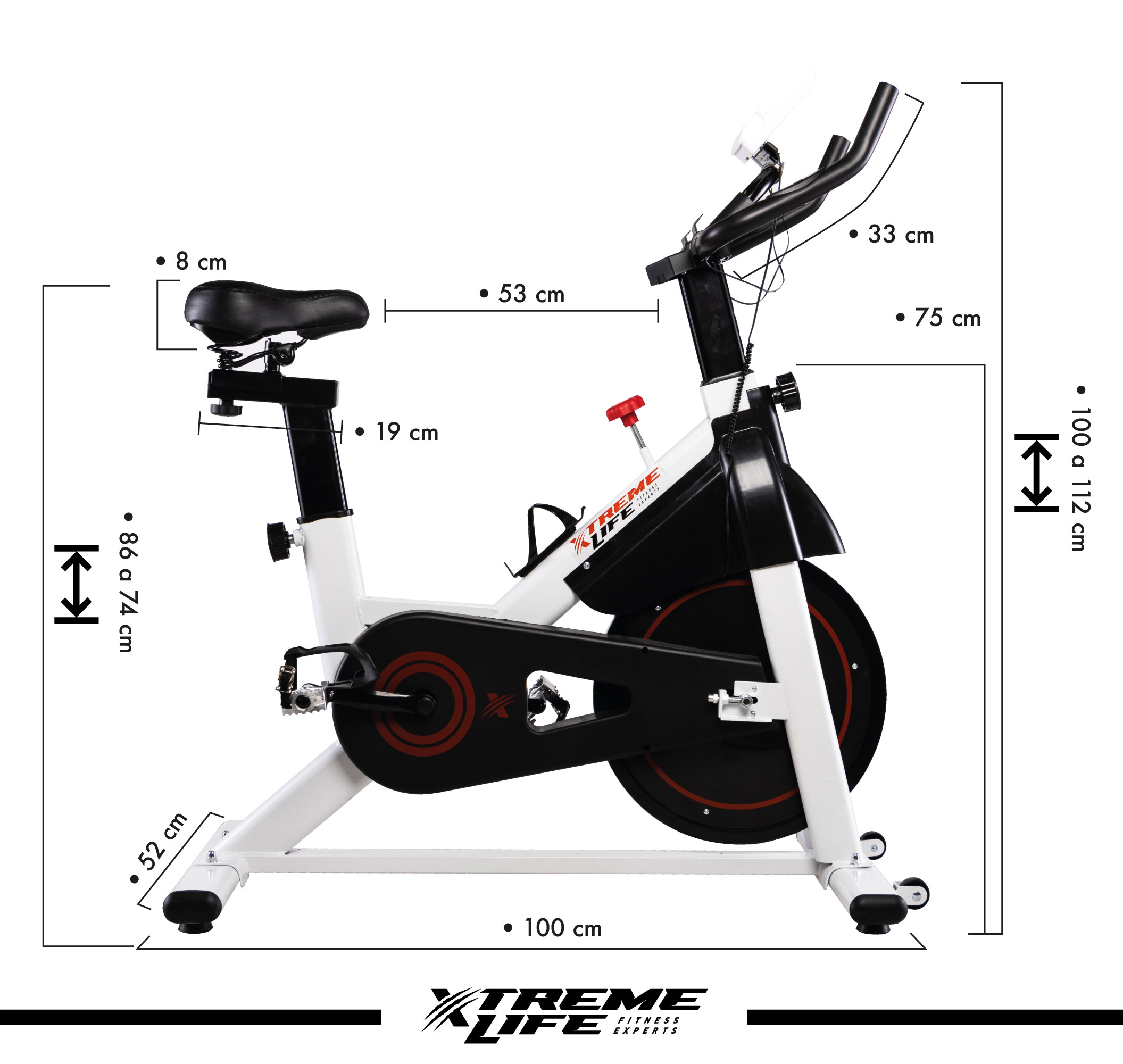 Bicicleta Spinning 15 kg Freno Magnetico Bicicleta Fija Gym Blanco