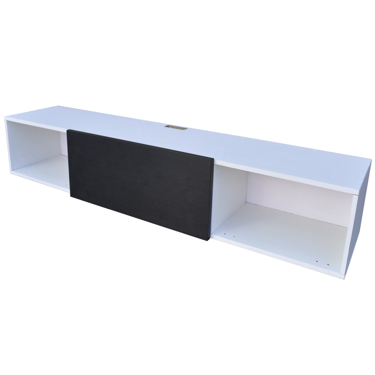 Centro De Entretenimiento para tv Flotante Hogare 140, con 1 Puerta color Blanco Negro