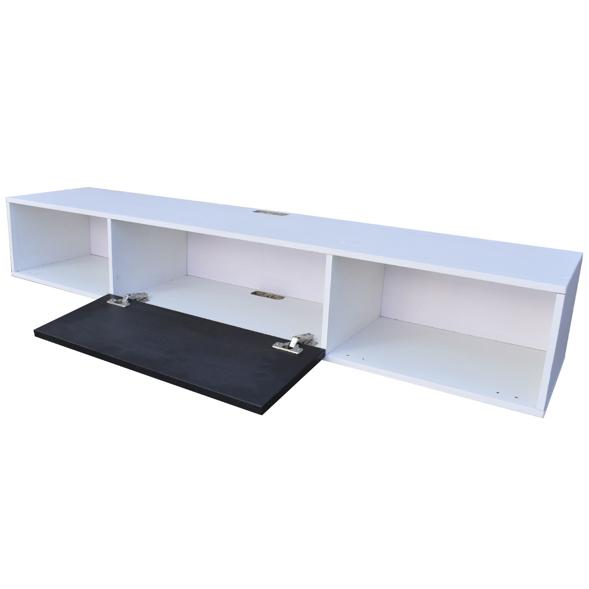 Centro De Entretenimiento para tv Flotante Hogare 140, con 1 Puerta color Blanco Negro