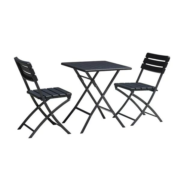 Set de jardin 3 piezas Bistro Plegable Mainstays negro