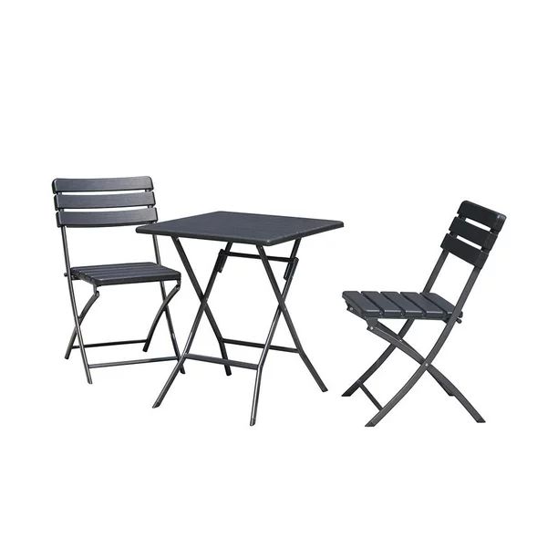 Set de jardin 3 piezas Bistro Plegable Mainstays negro