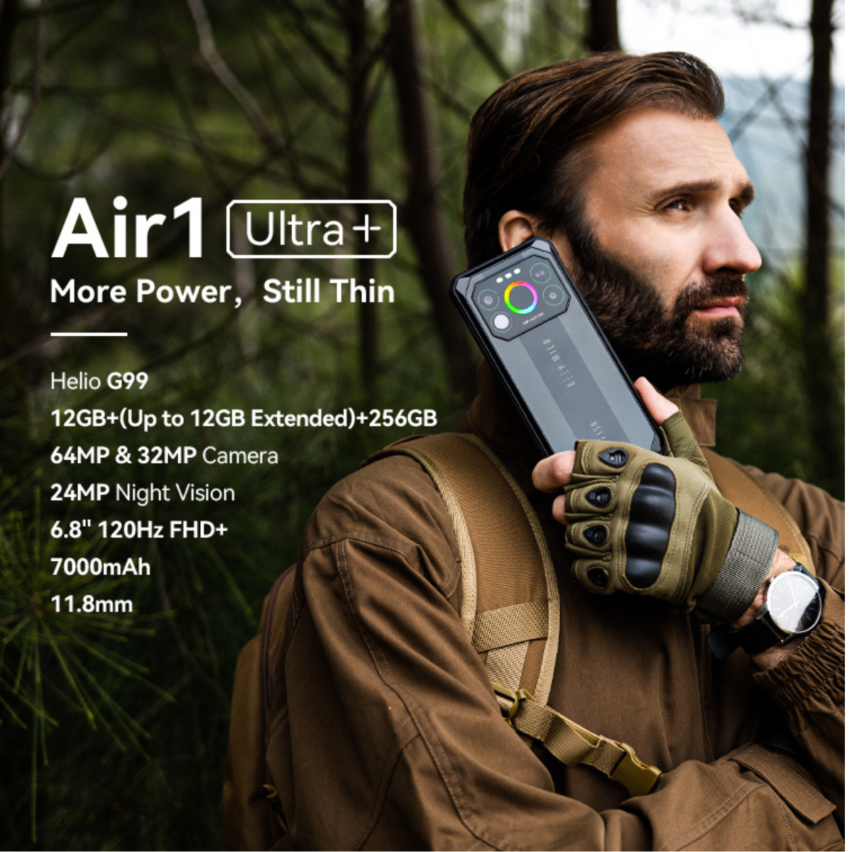 IIIF150 Air1 Ultra+, 24GB, 12+12GB RAM Extendida, 256GB ROM, 120Hz, Telefono resistente