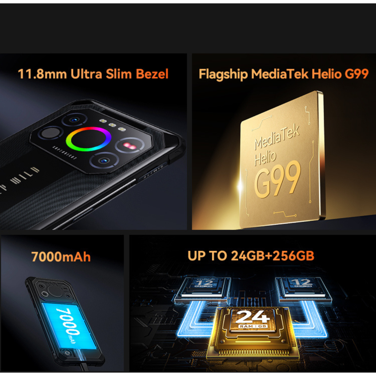 IIIF150 Air1 Ultra+, 24GB, 12+12GB RAM Extendida, 256GB ROM, 120Hz, Telefono resistente