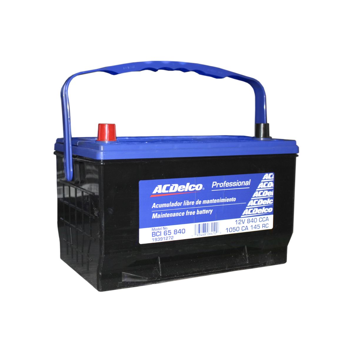 19391272 Acumulador acdelco original 65 840 Amp +/- Plomo-Ácido