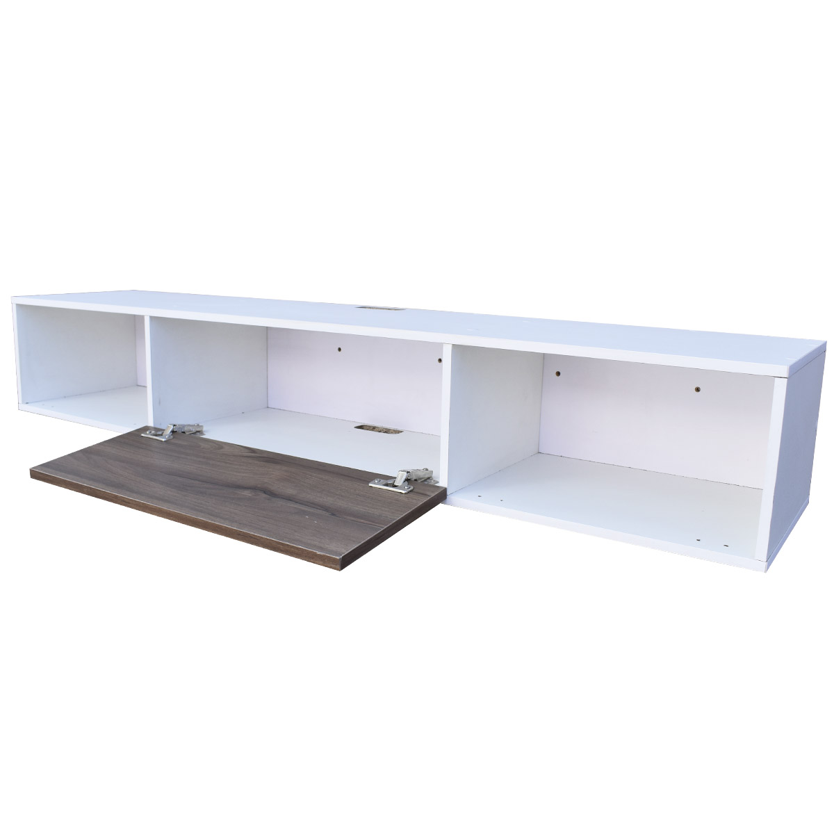 Centro De Entretenimiento para tv Flotante Hogare 140, con 1 Puerta color Blanco Parota
