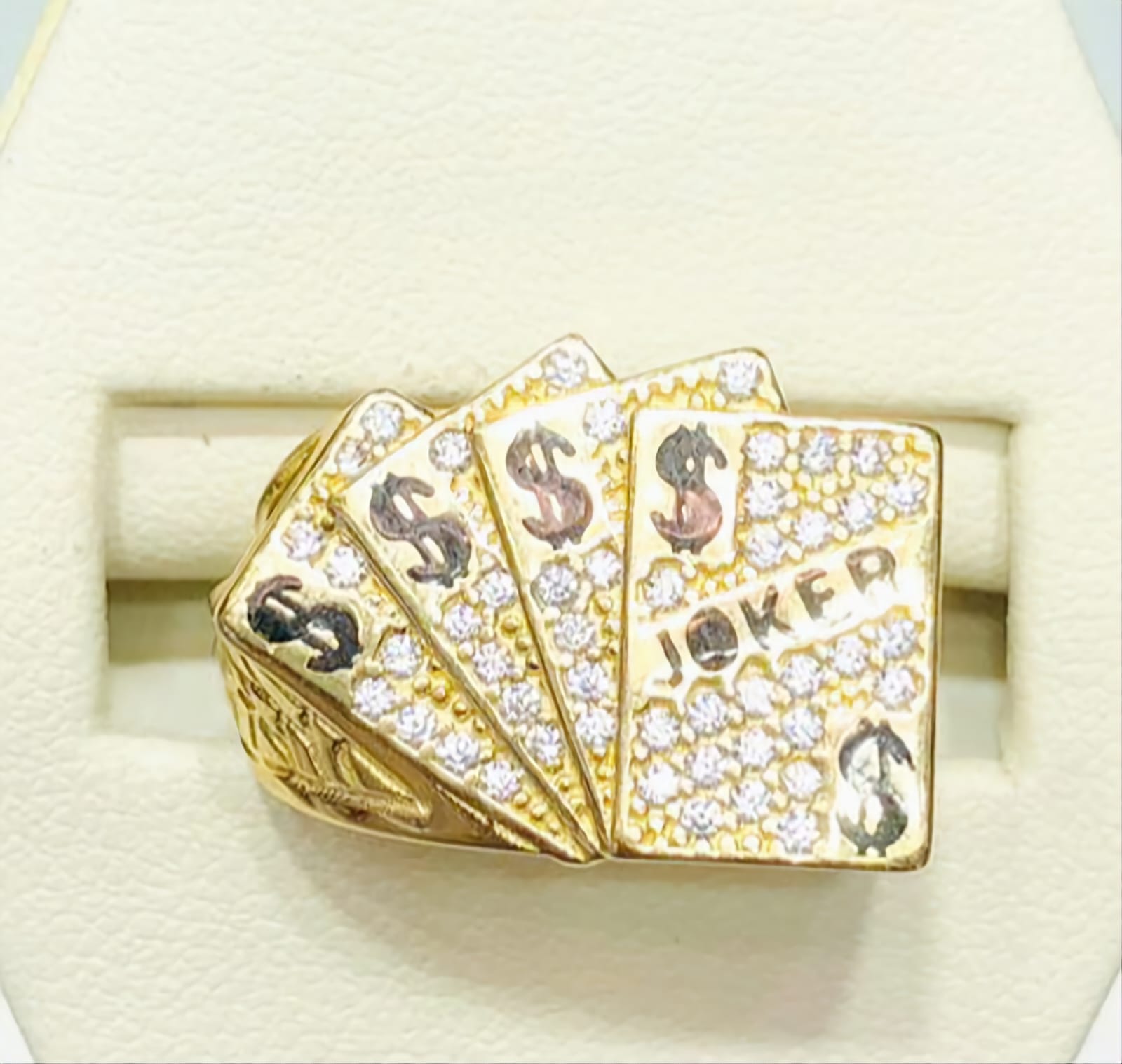 Anillo Joker Zirconias Oro 14 K. + Obsequio