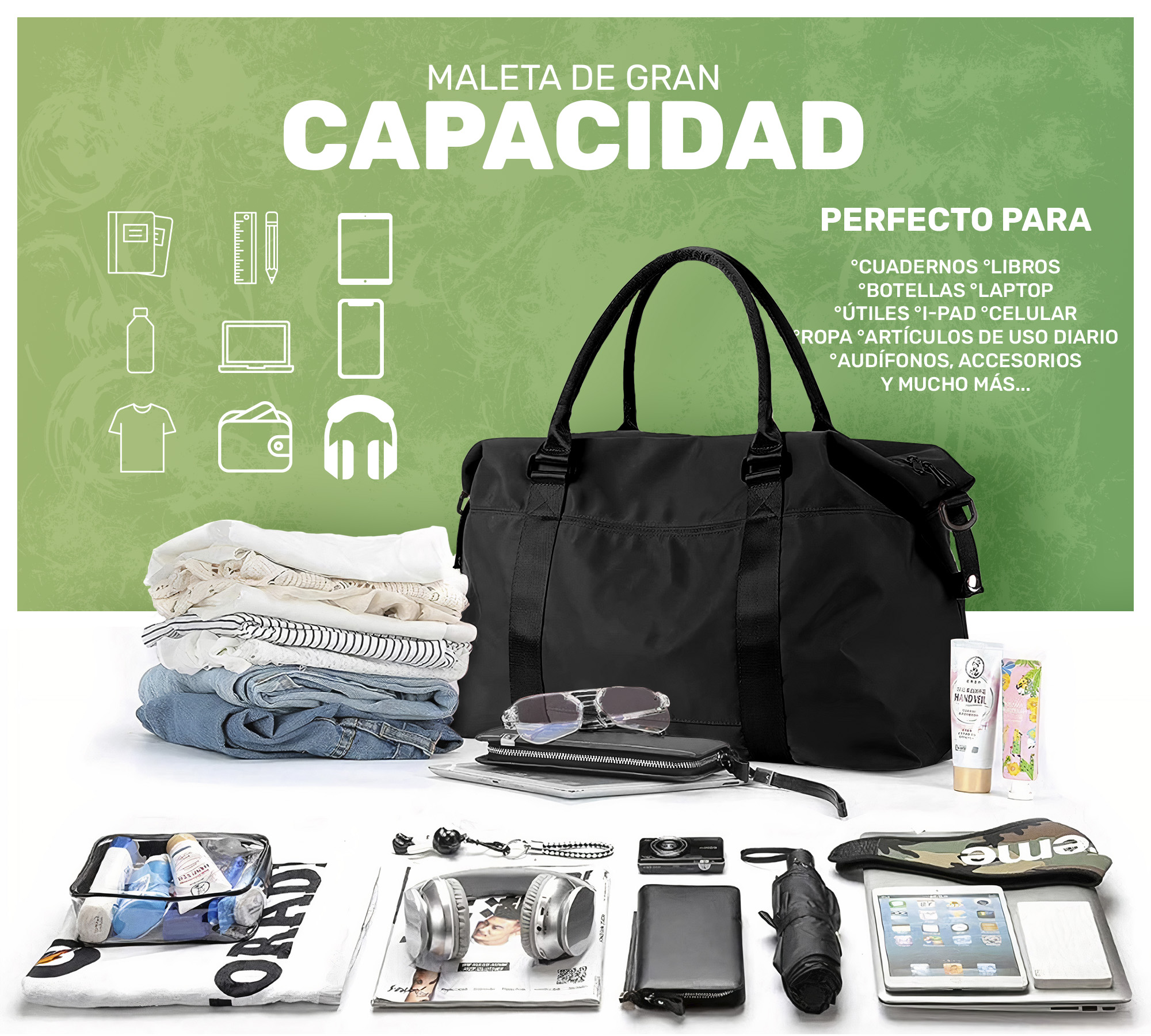 MALETA DEPORTIVA BOLSA GYM VIAJE MOCHILA FITNESS BAG