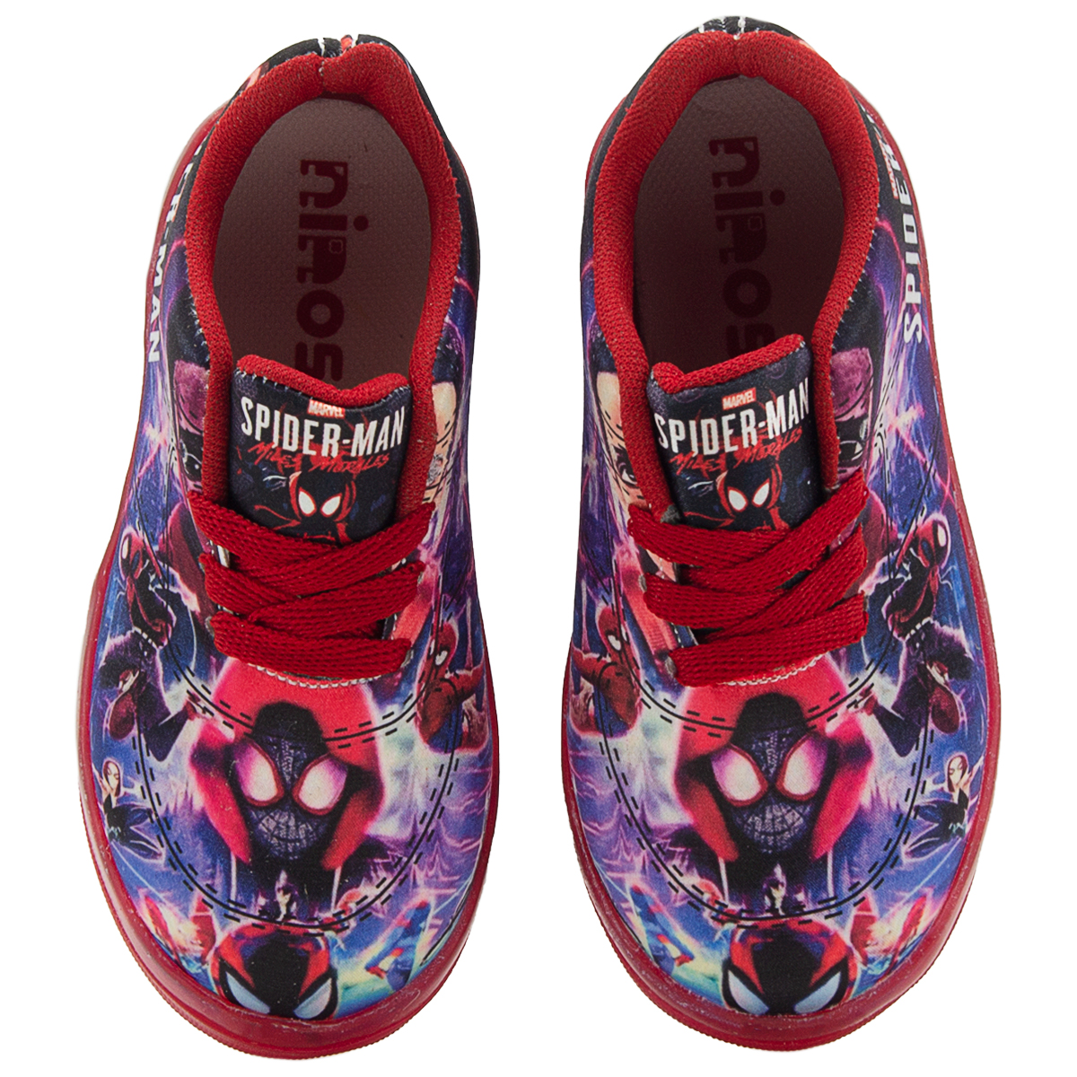 Tenis Luces Led Niño Spiderman Hombre Araña Miles Morales