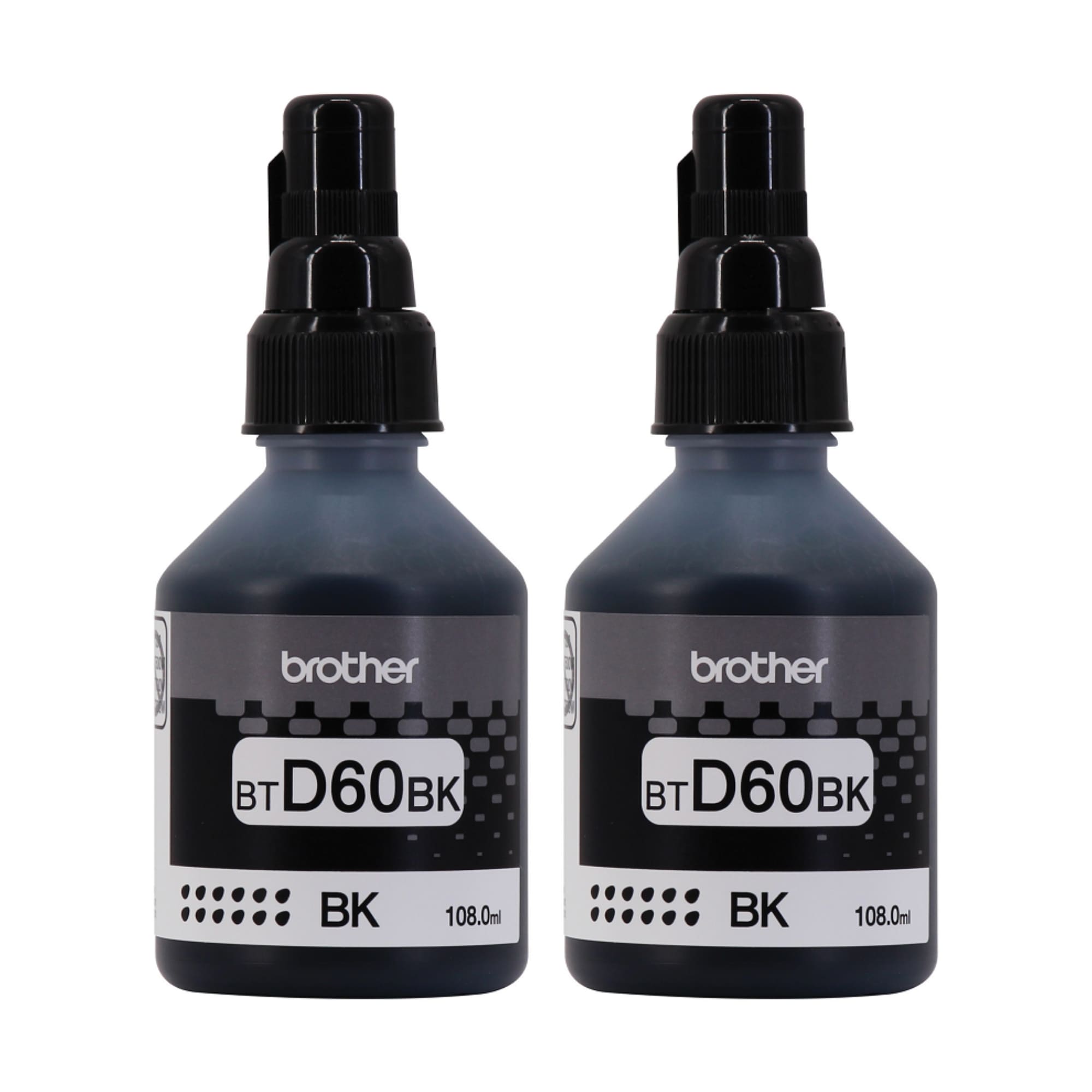 Kit de 2 Botellas de Tinta Brother BTD60BK para 13,000 páginas, Black