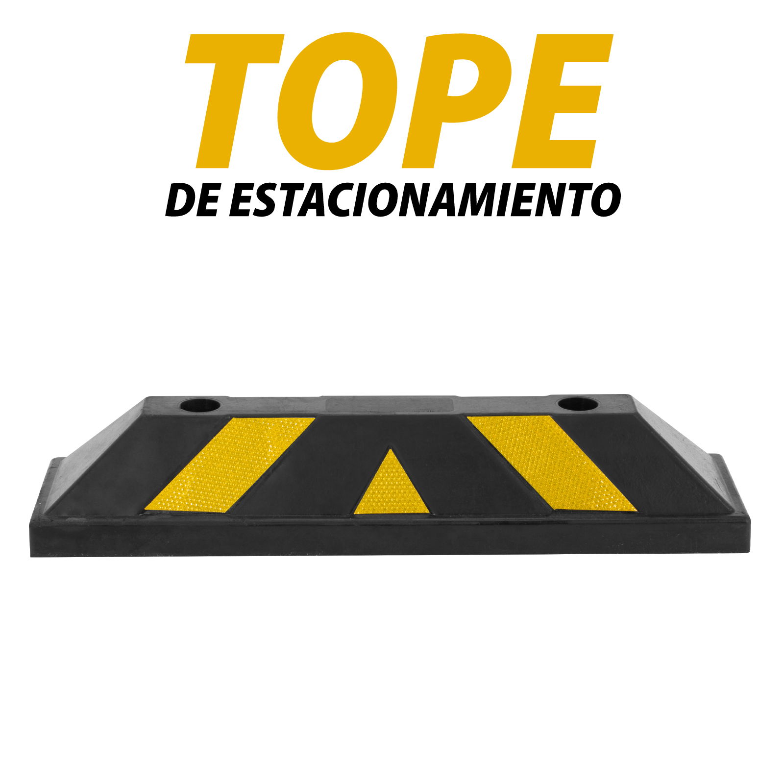 Tope de estacionamiento 55cm (1 pz)  Guardex de Caucho de Alta Resistencia con Tiras Reflectantes