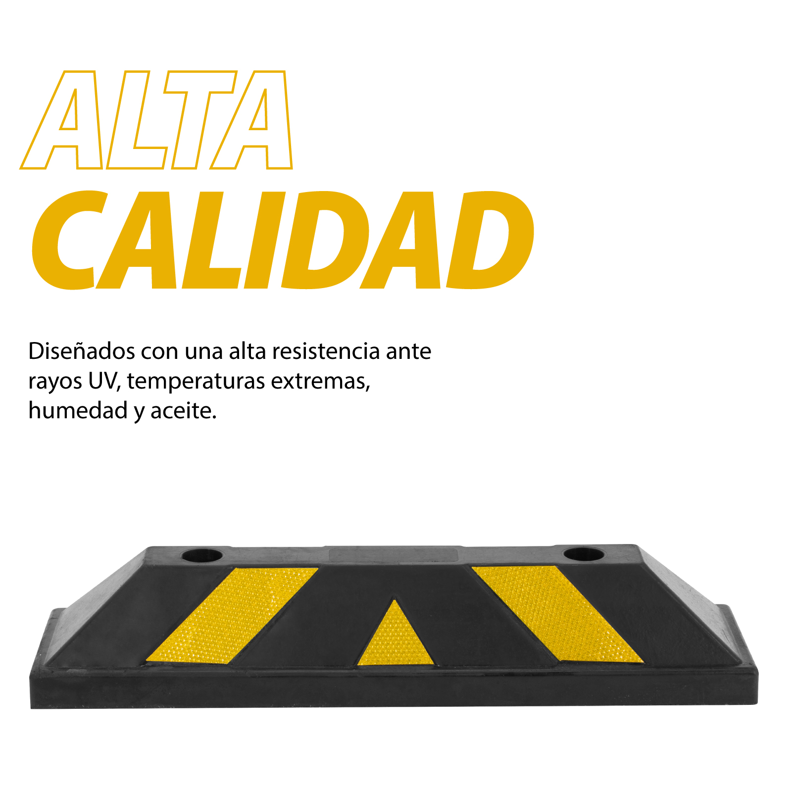 Tope Reductor de Velocidad Guardex 55cm (6 pz) de Caucho de Alta Resistencia con Tiras Reflectantes, 