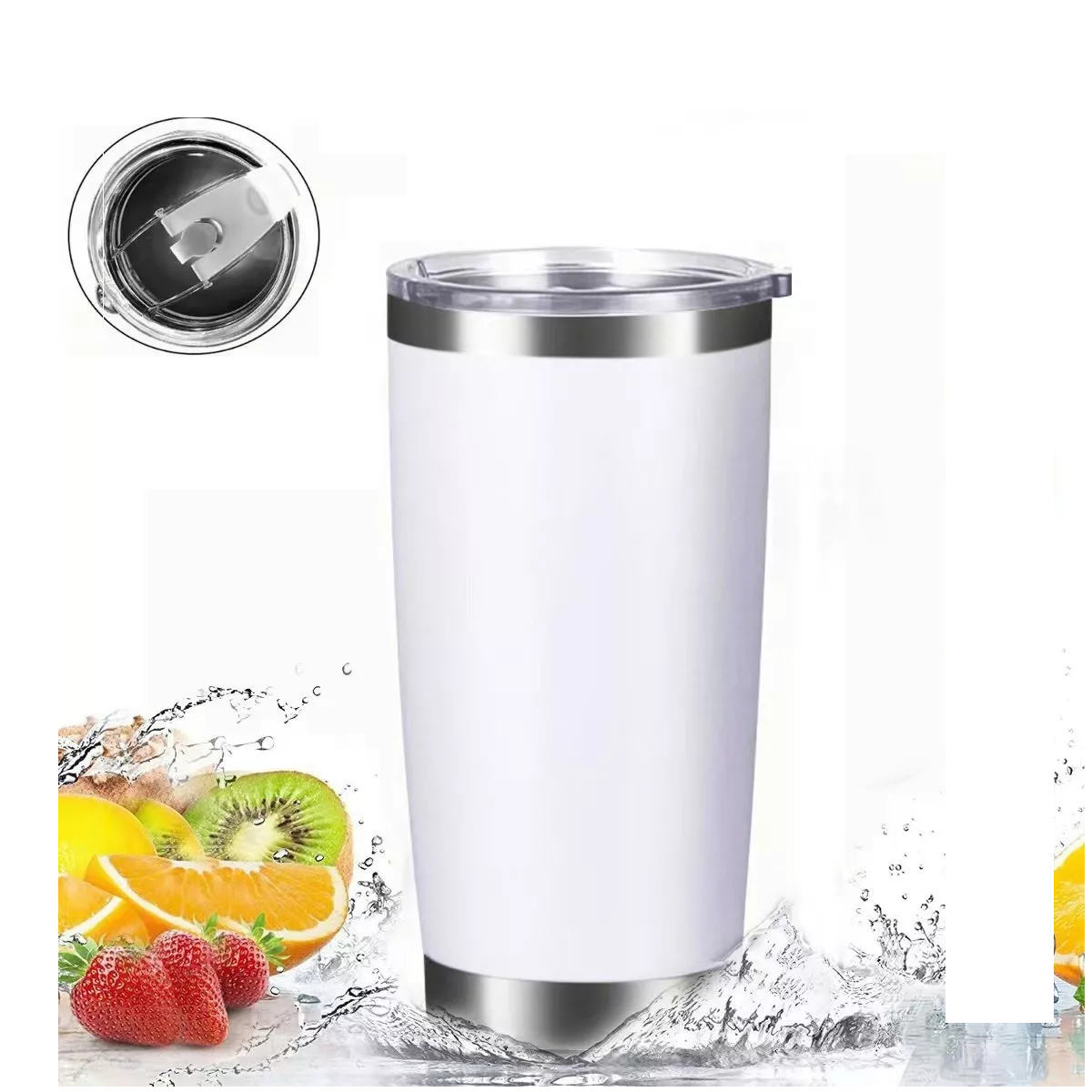 Termo De Acero Inoxidable 20oz Blanco