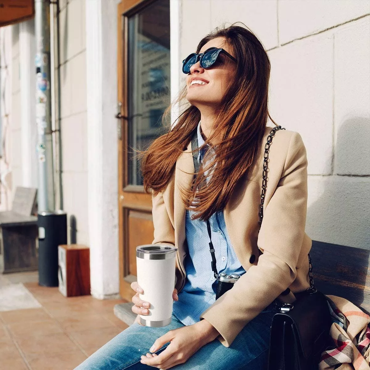 Termo De Acero Inoxidable 20oz Blanco