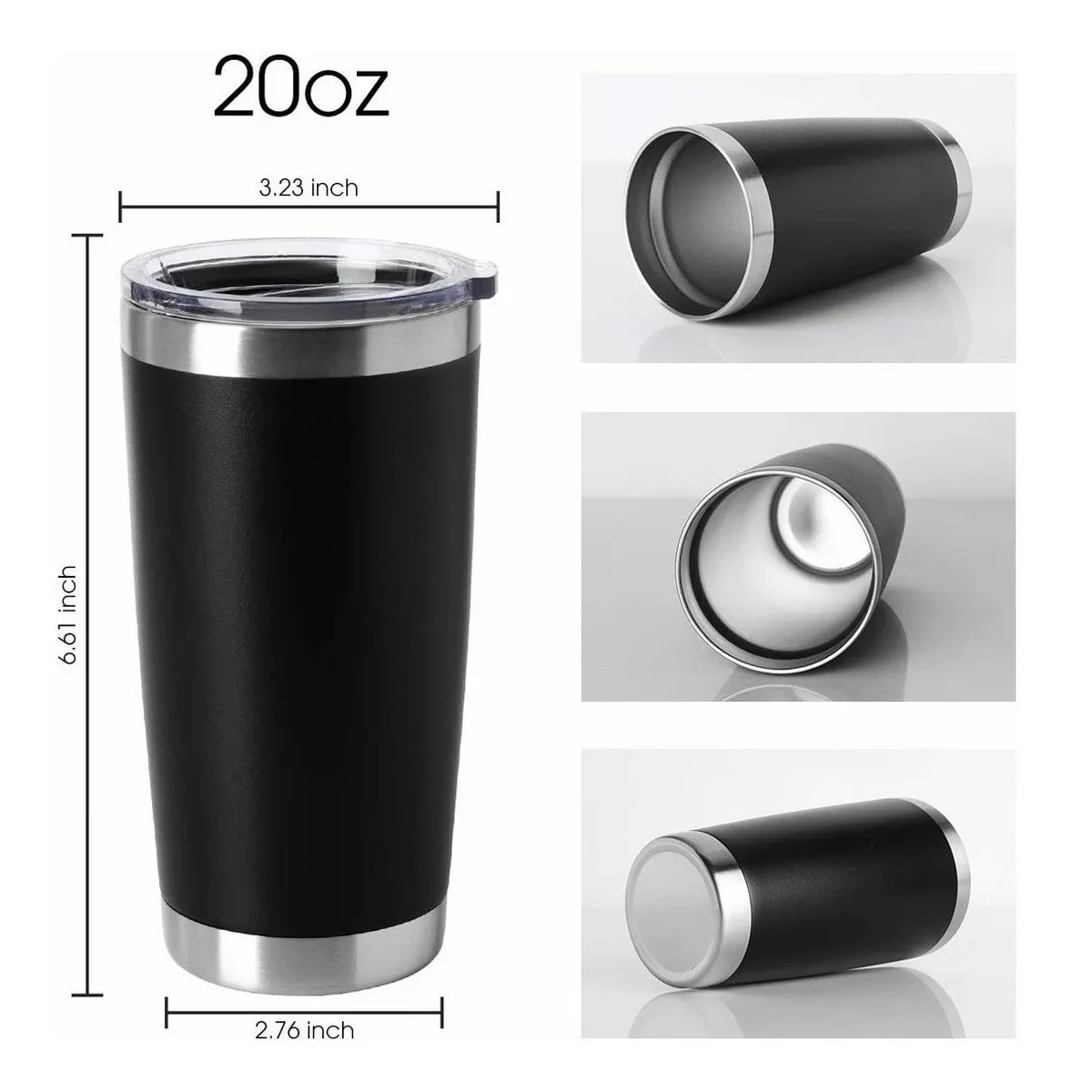 Termo De Acero Inoxidable 20oz Negro