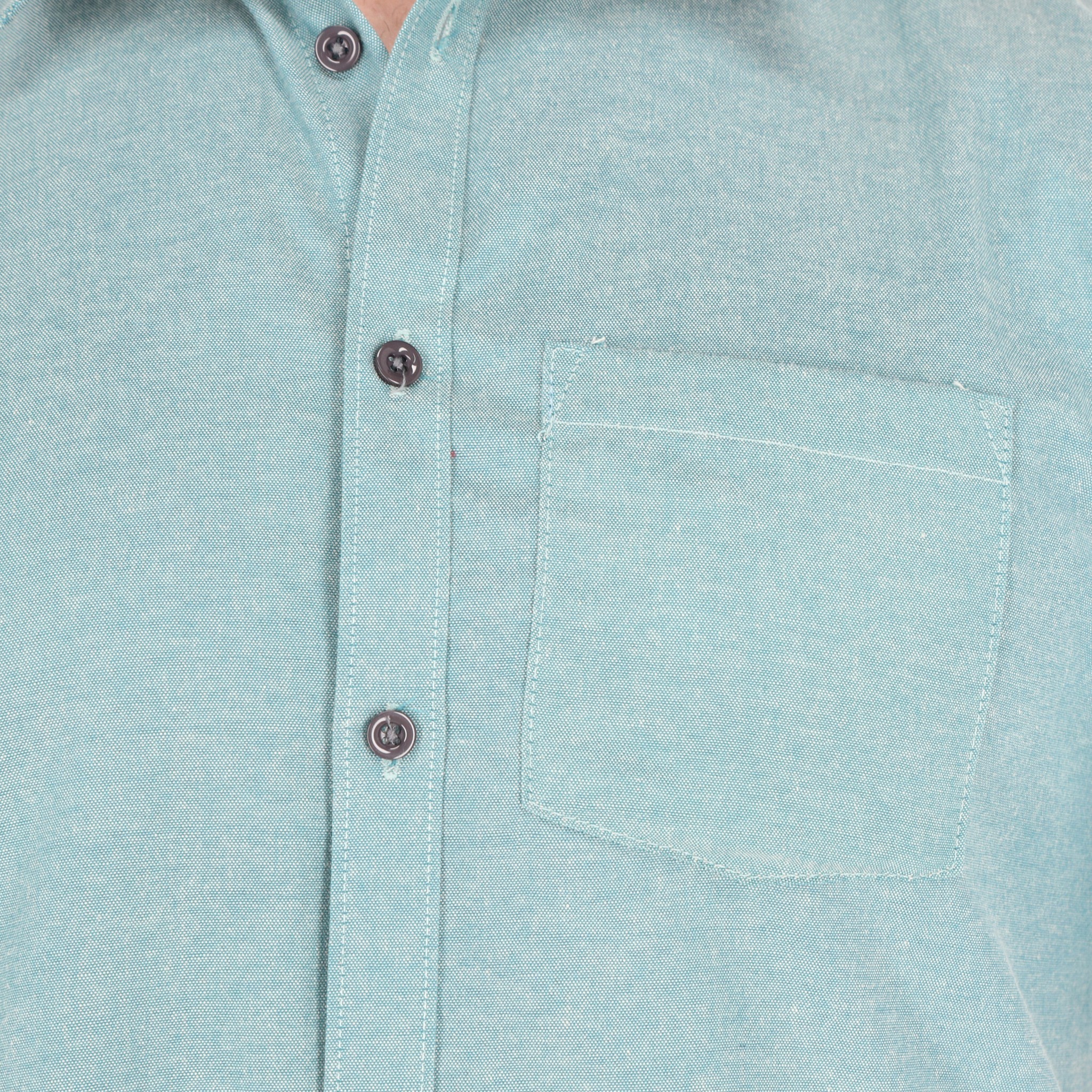 Camisa Manga Corta Casual Slim Fit Hombre Cuello Camisero Chili Beans Color Jade