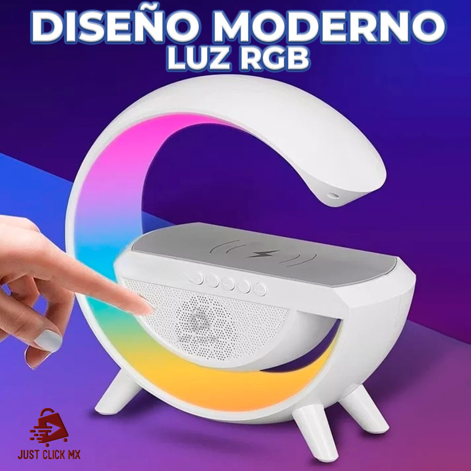 Lámpara Led RGB Con Cargador y Bocina