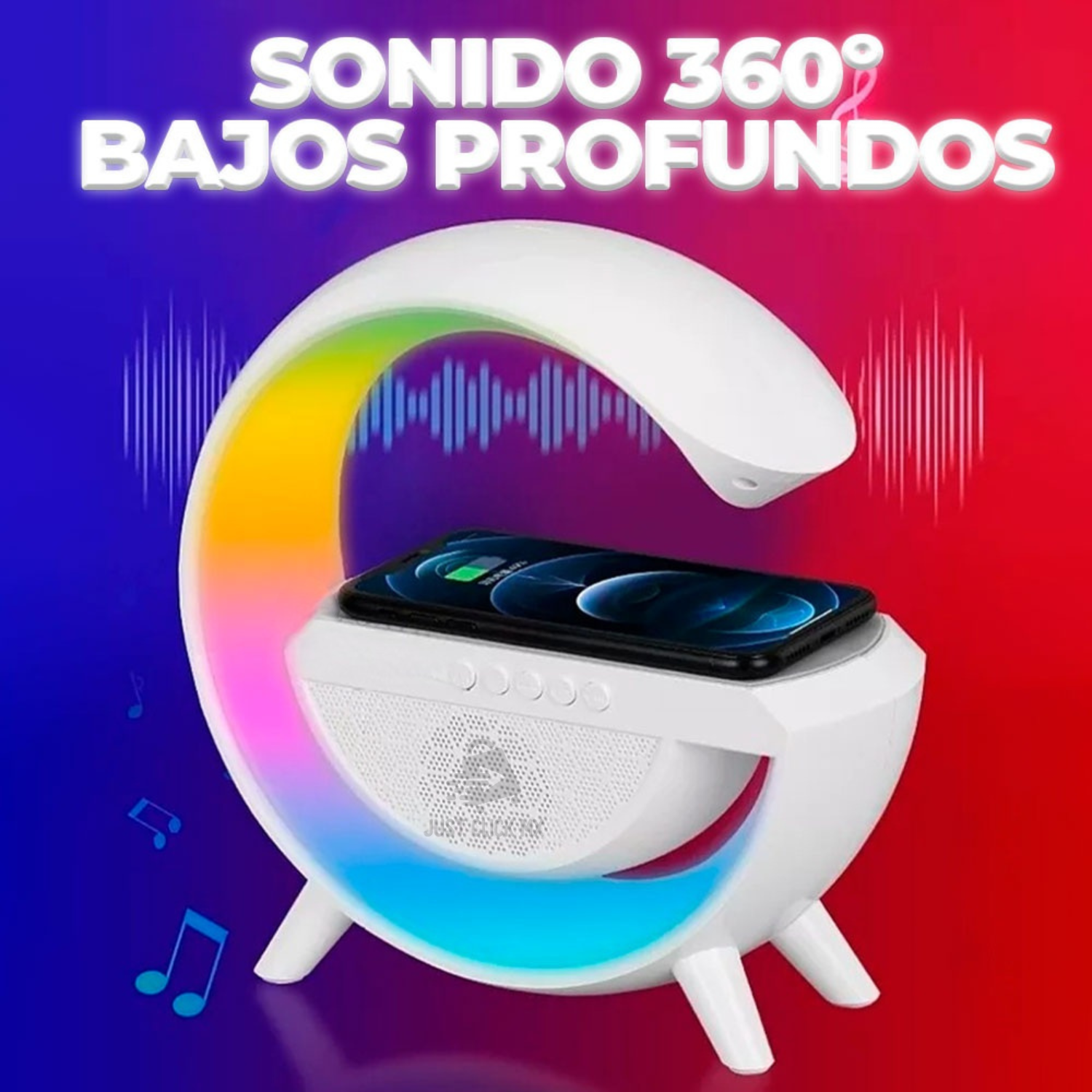 Lámpara Led RGB Con Cargador y Bocina