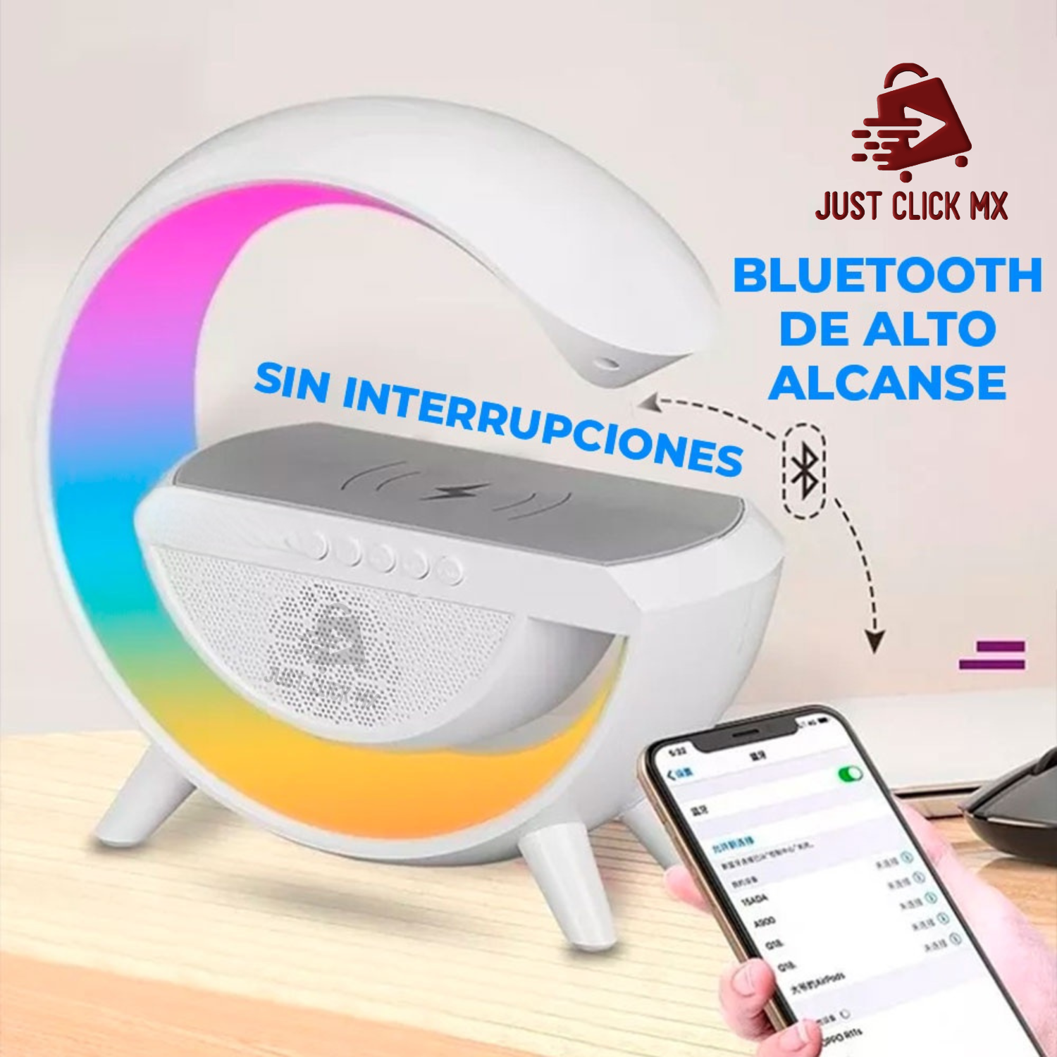 Lámpara Led RGB Con Cargador y Bocina