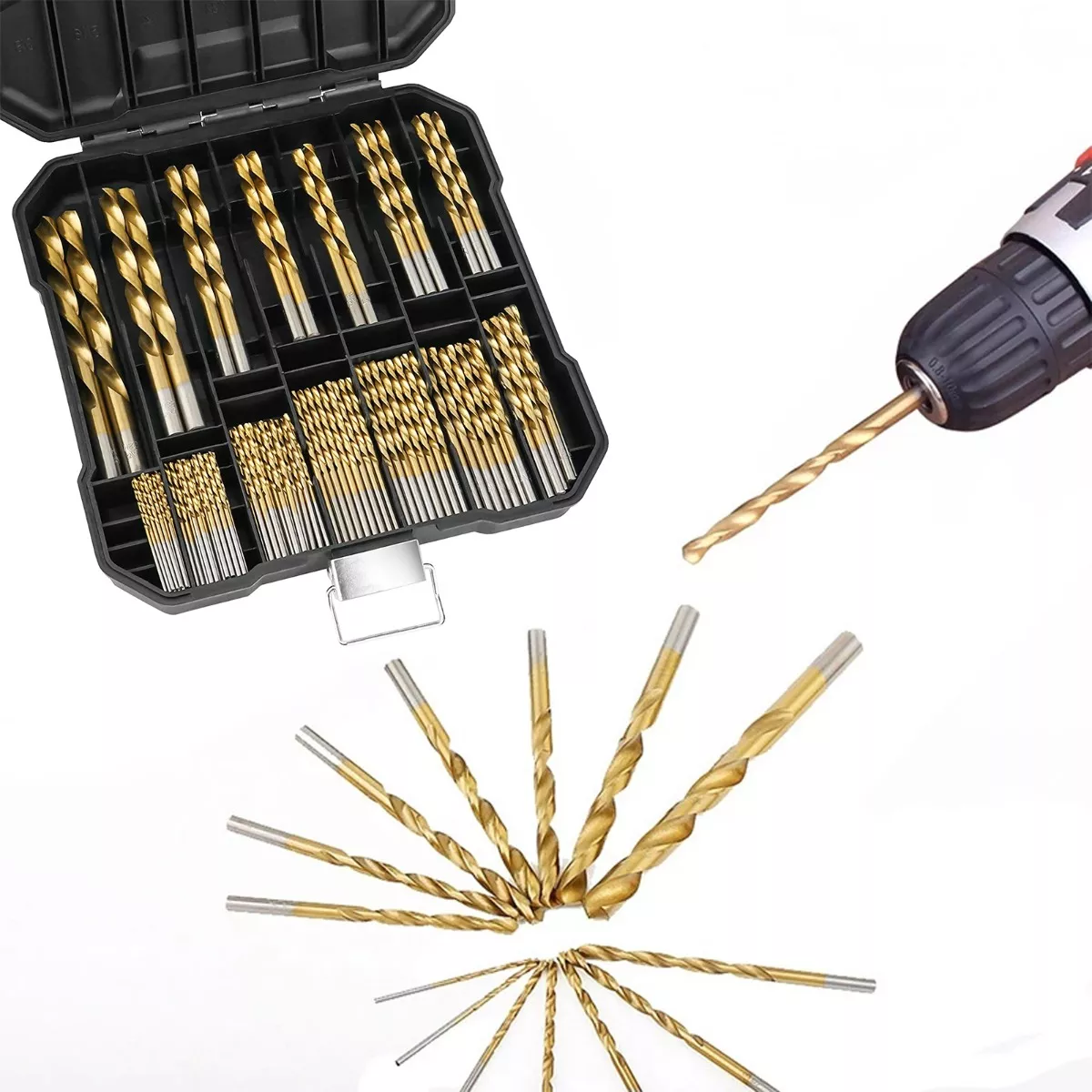 Juego De Brocas Puntas Para Taladro, 100pcs Acero+aluminio