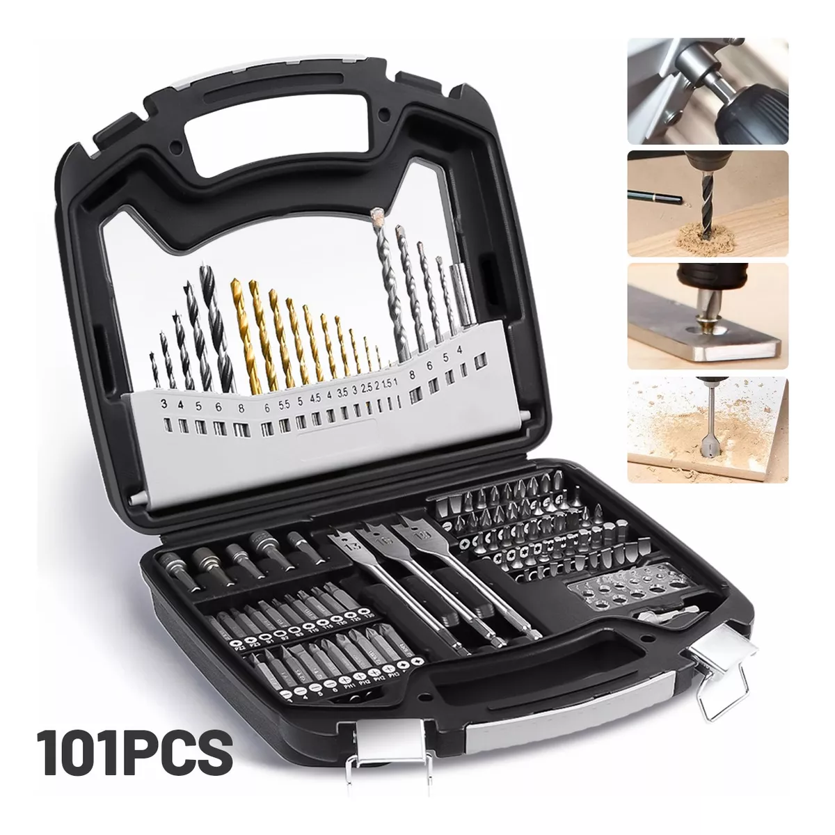 Juego De Brocas Y Puntas Con Caja De Herramientas 101 Piezas