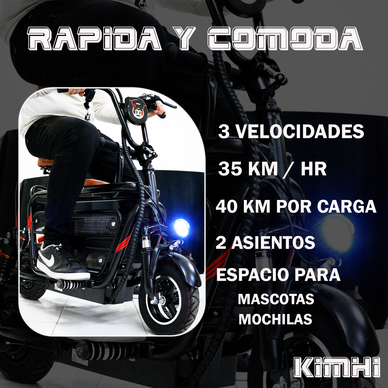 Moto Bicicleta eléctrica 2 pasajeros motor 35km/hr Con Cargador Batería Recargable