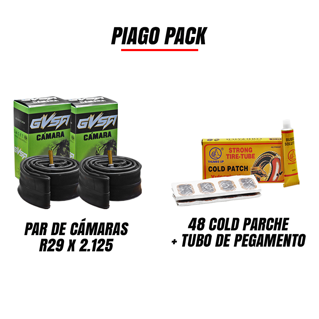Parches Vulcanizados 48 Pz + Pegamento + 2 Cámaras Bicicleta
