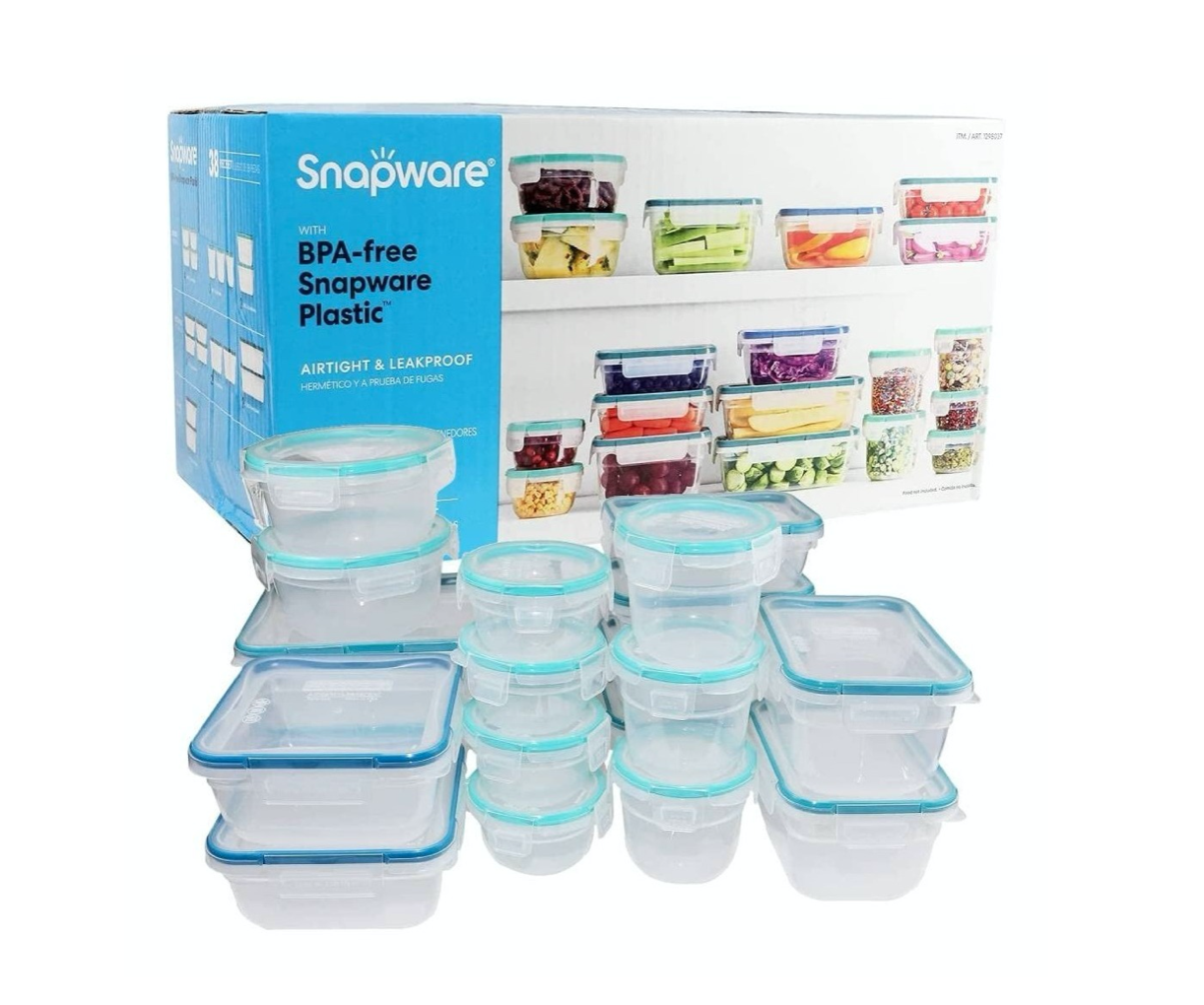 Snapware, Recipientes de Plástico con Tapas 38 piezas