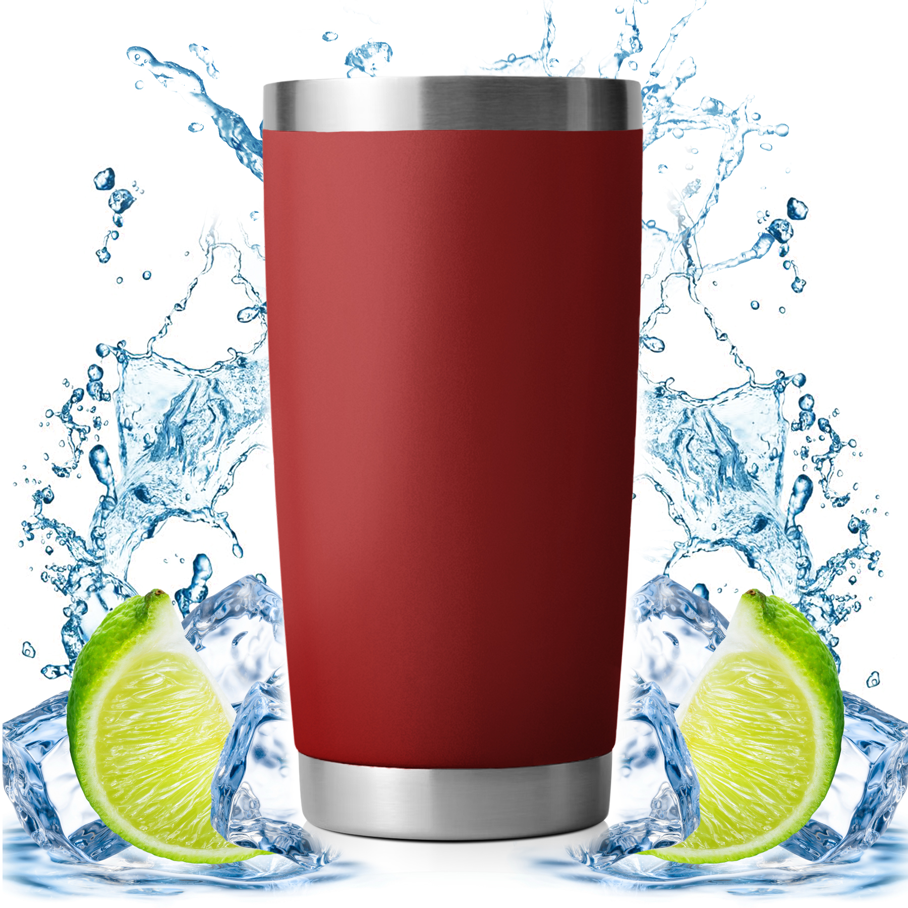 Taza Vaso de Acero Inoxidable Con Aislamiento al Vacio- Rojo