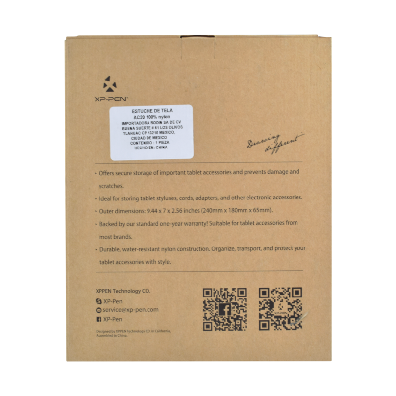 ESTUCHE PORTATIL PARA CABLES Y ACCESORIOS XP-PEN AC20 COLOR NEGRO