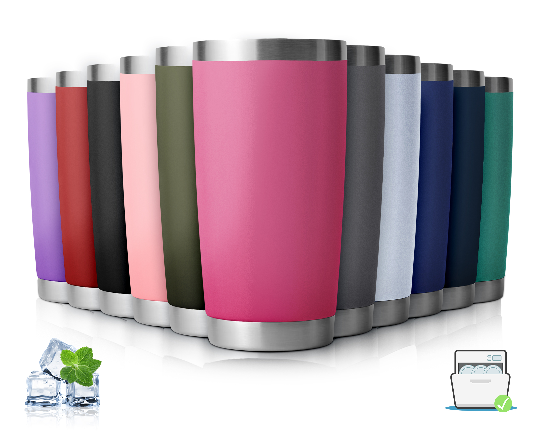 Taza Vaso de Acero Inoxidable Con Aislamiento al Vacio- Rosa Fuerte