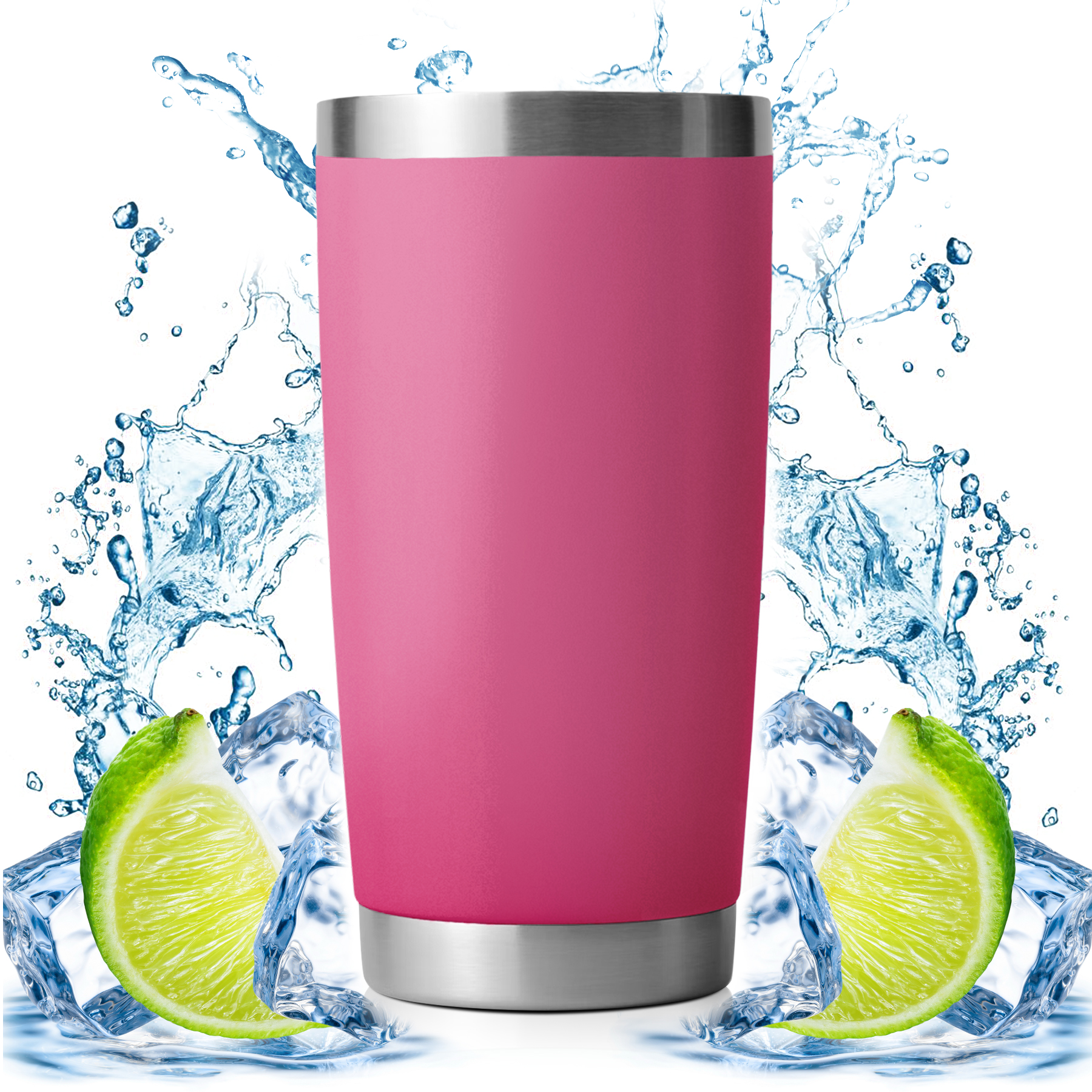 Taza Vaso de Acero Inoxidable Con Aislamiento al Vacio- Rosa Fuerte