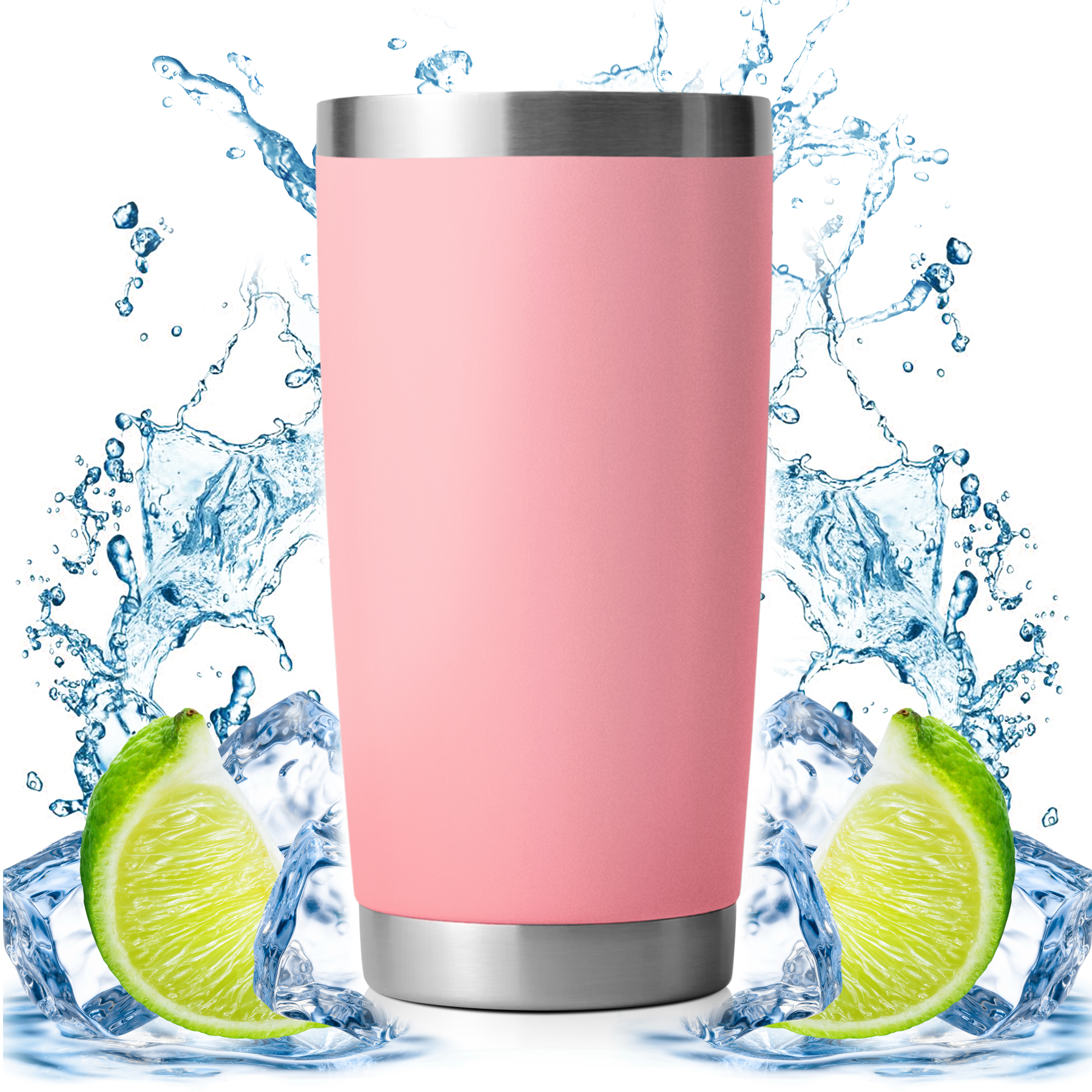 Taza Vaso de Acero Inoxidable Con Aislamiento al Vacio- Rosa Claro