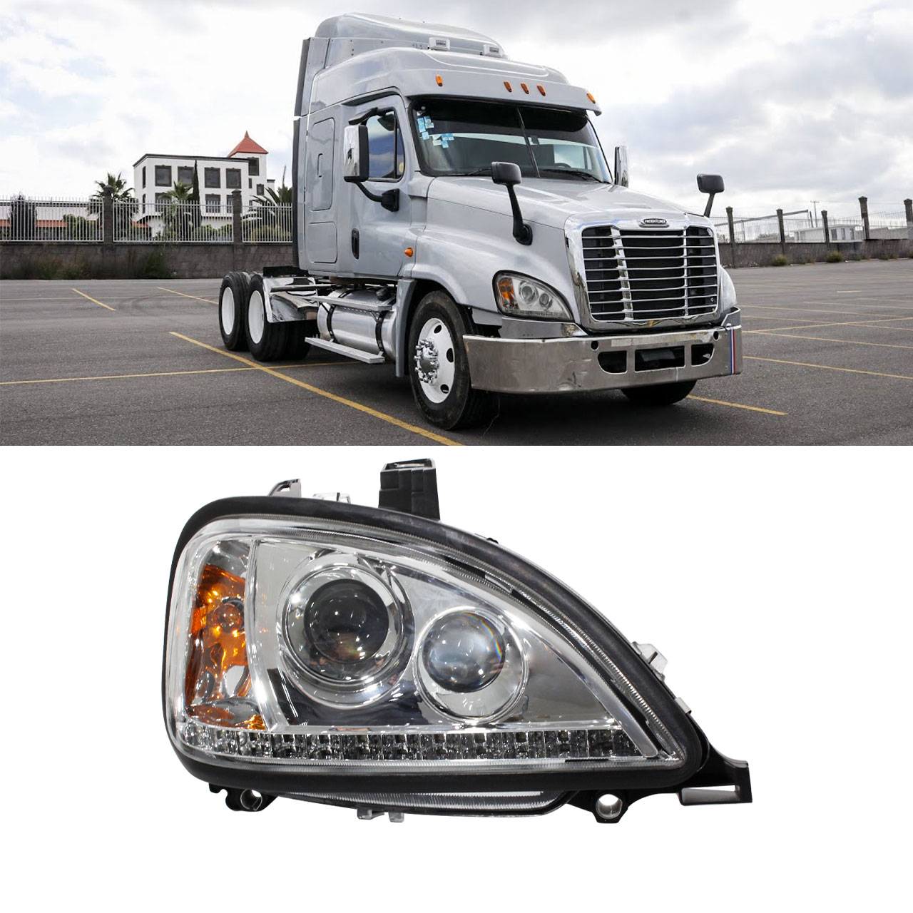 Faro Unidad Freightliner Columbia Deportiva Lupa Led 98-13