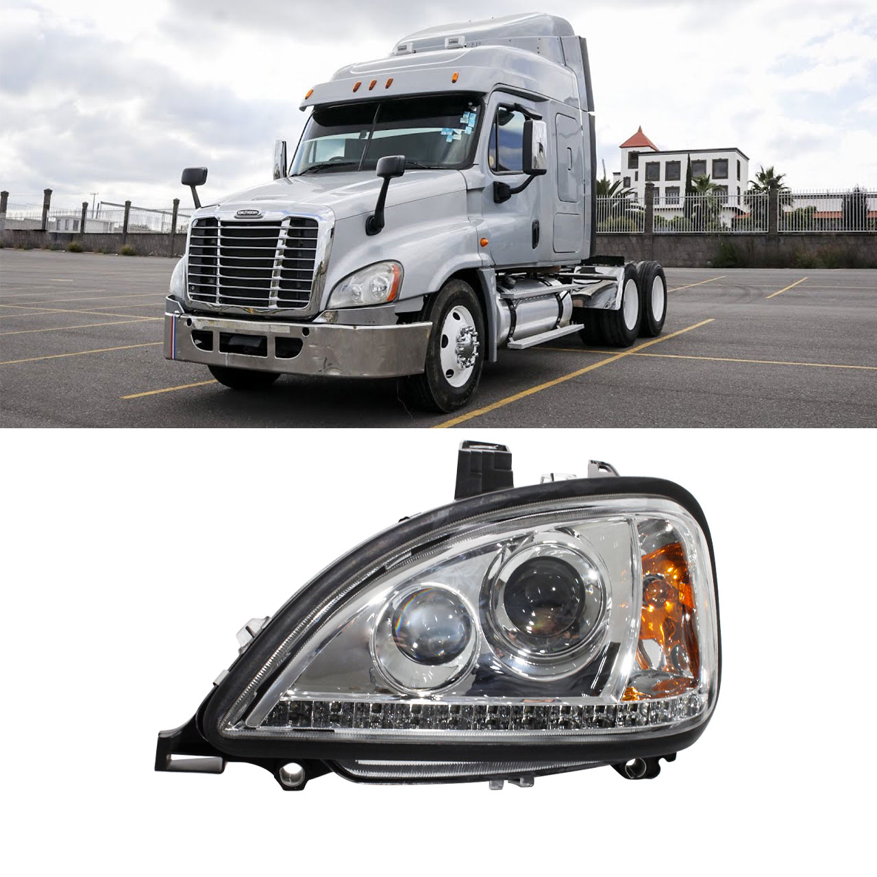 Faro Unidad Freightliner Columbia Deportiva Lupa Led 98-13