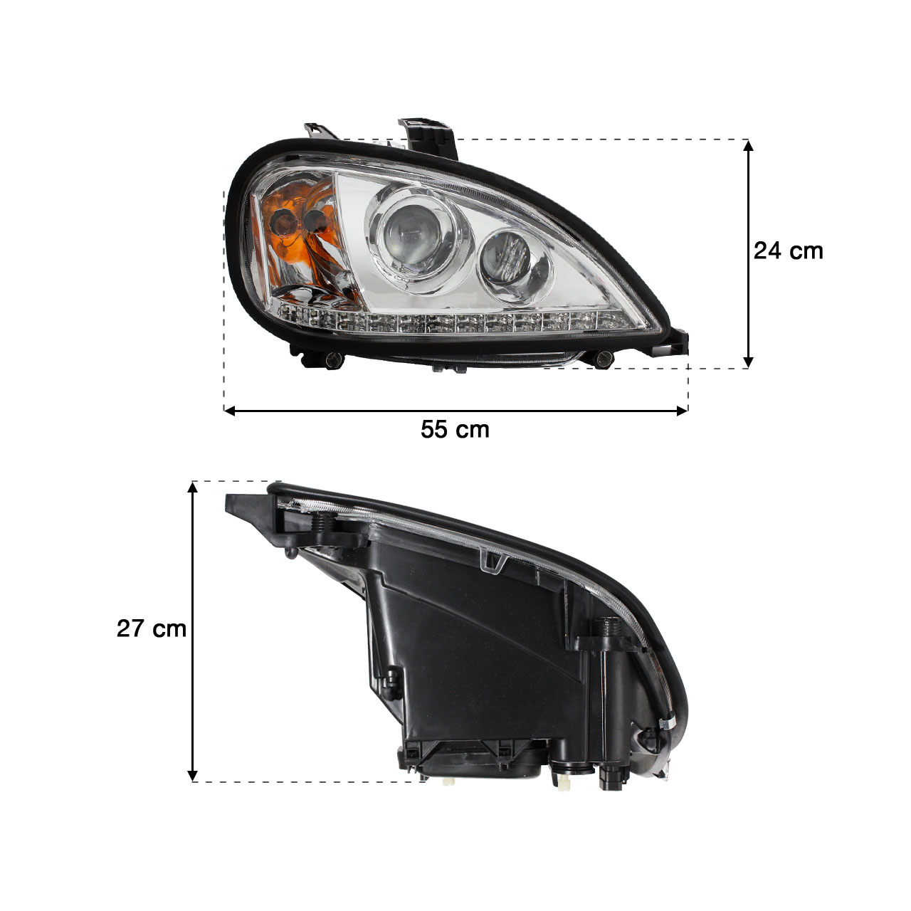 Faro Unidad Freightliner Columbia Deportiva Lupa Led 98-13
