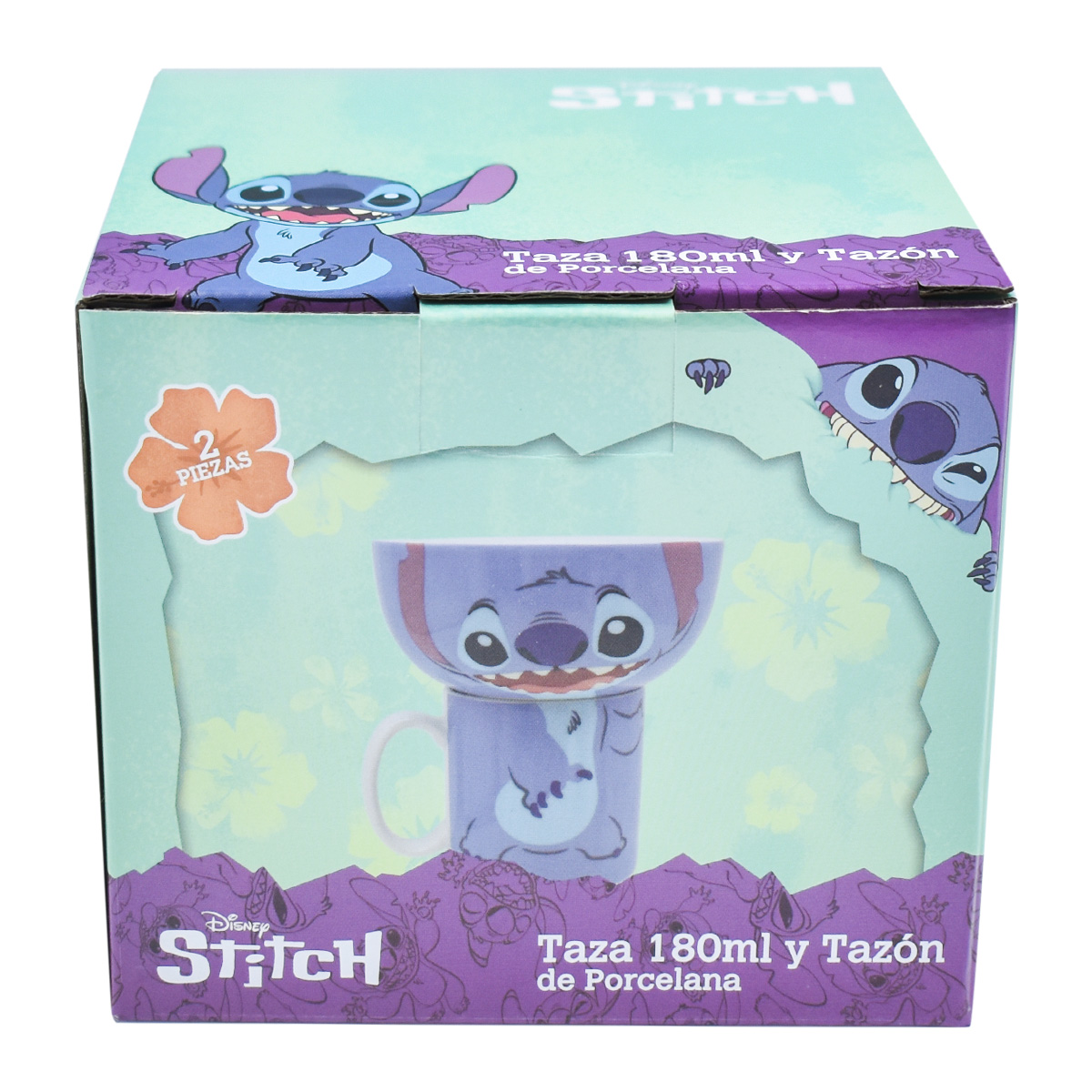 Fun Kids 1754-68 Set Juego Vajilla Porcelana Individual Disney Clasico Stitch 180ml