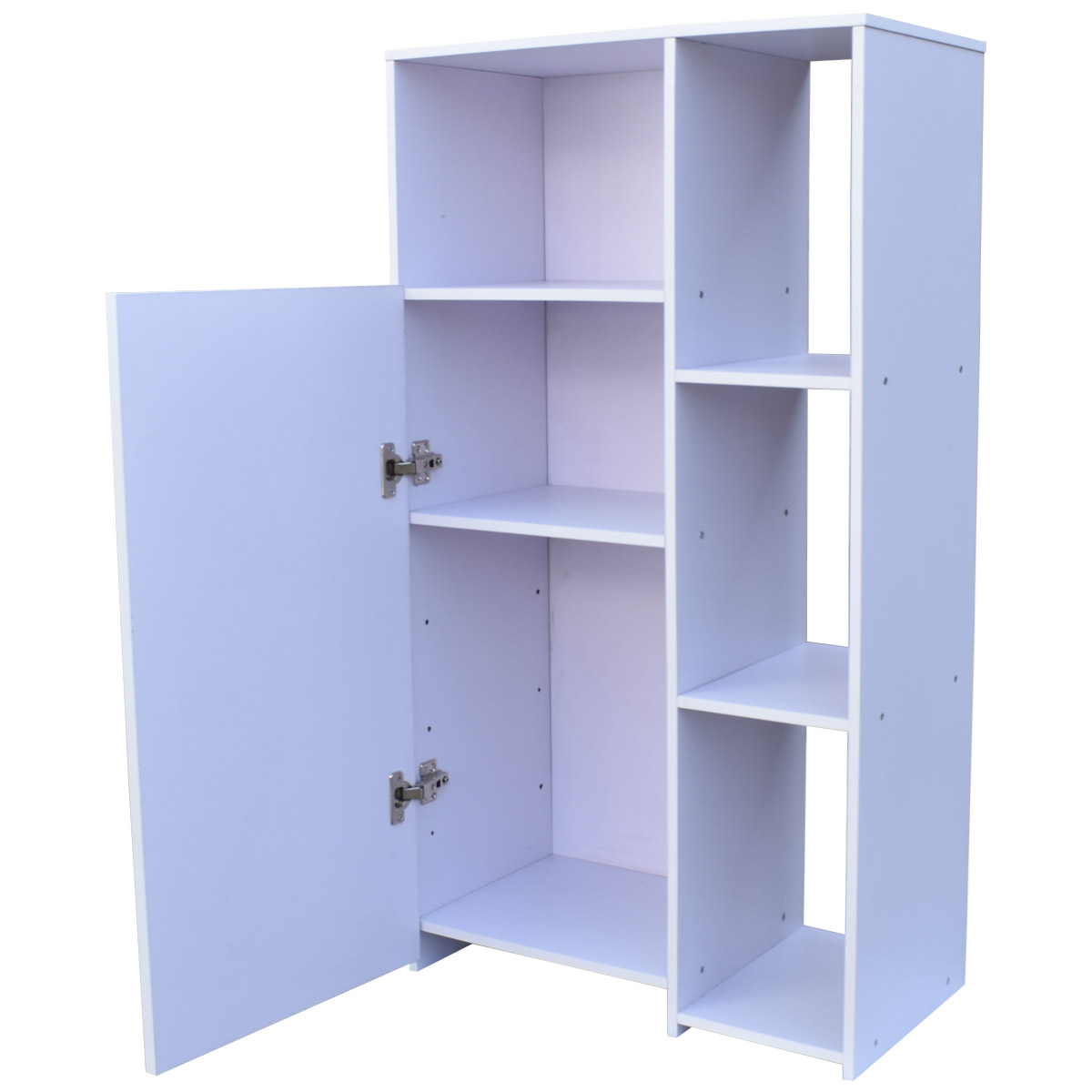 Hogare Mueble Alacena Despensero Organizador Practico Multiusos de melamina de alta resistencia, con puerta y estantes Color Blanco