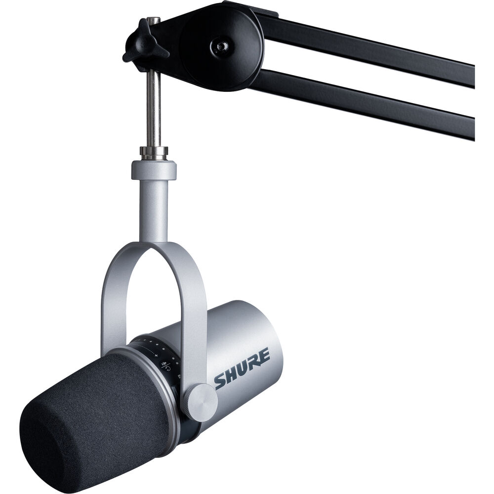 MICROFONO DINAMICO USB Y XLR MV7-S PLATA