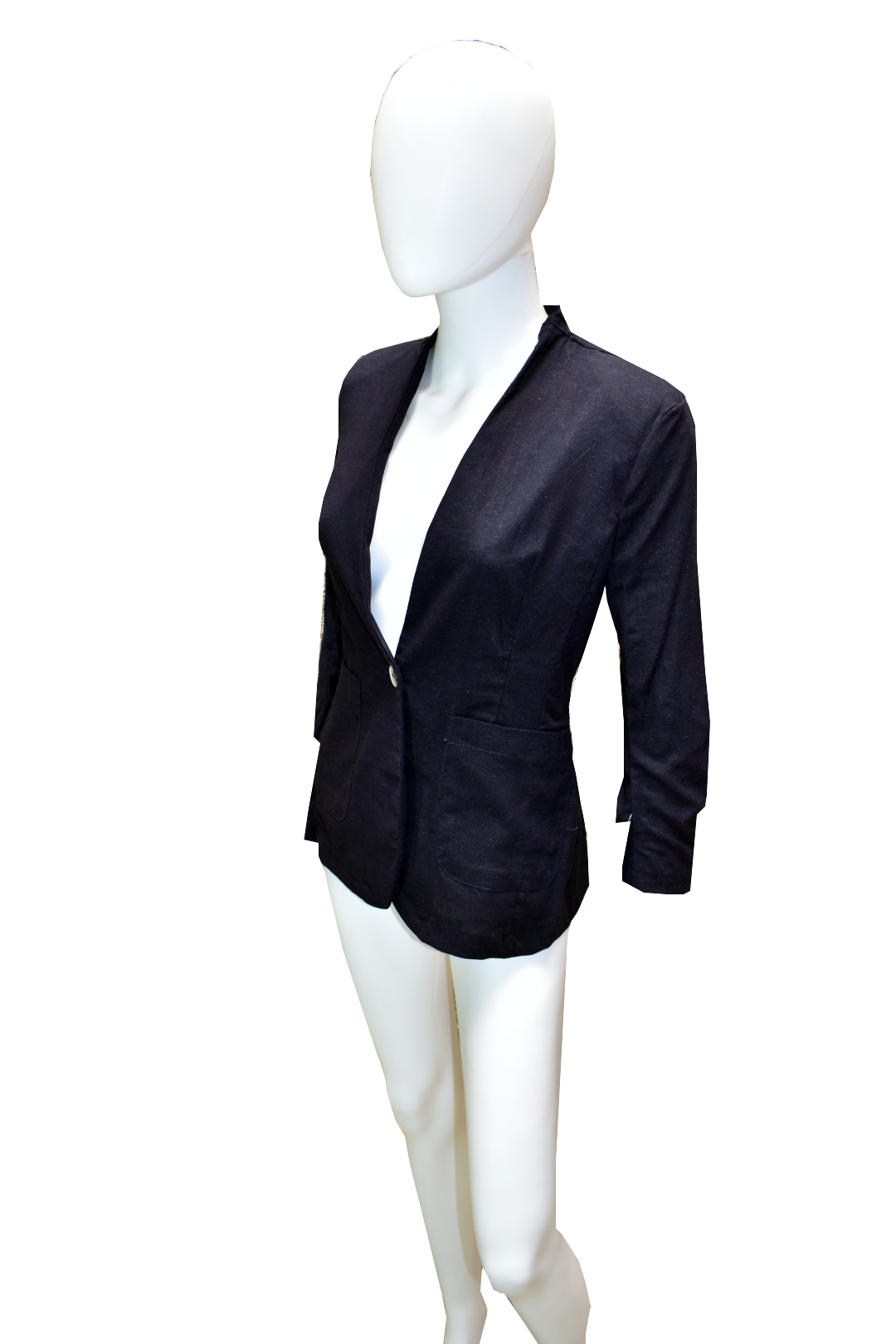 Blazer Mujer Saco De Lino Manga Plisada Con Botones.