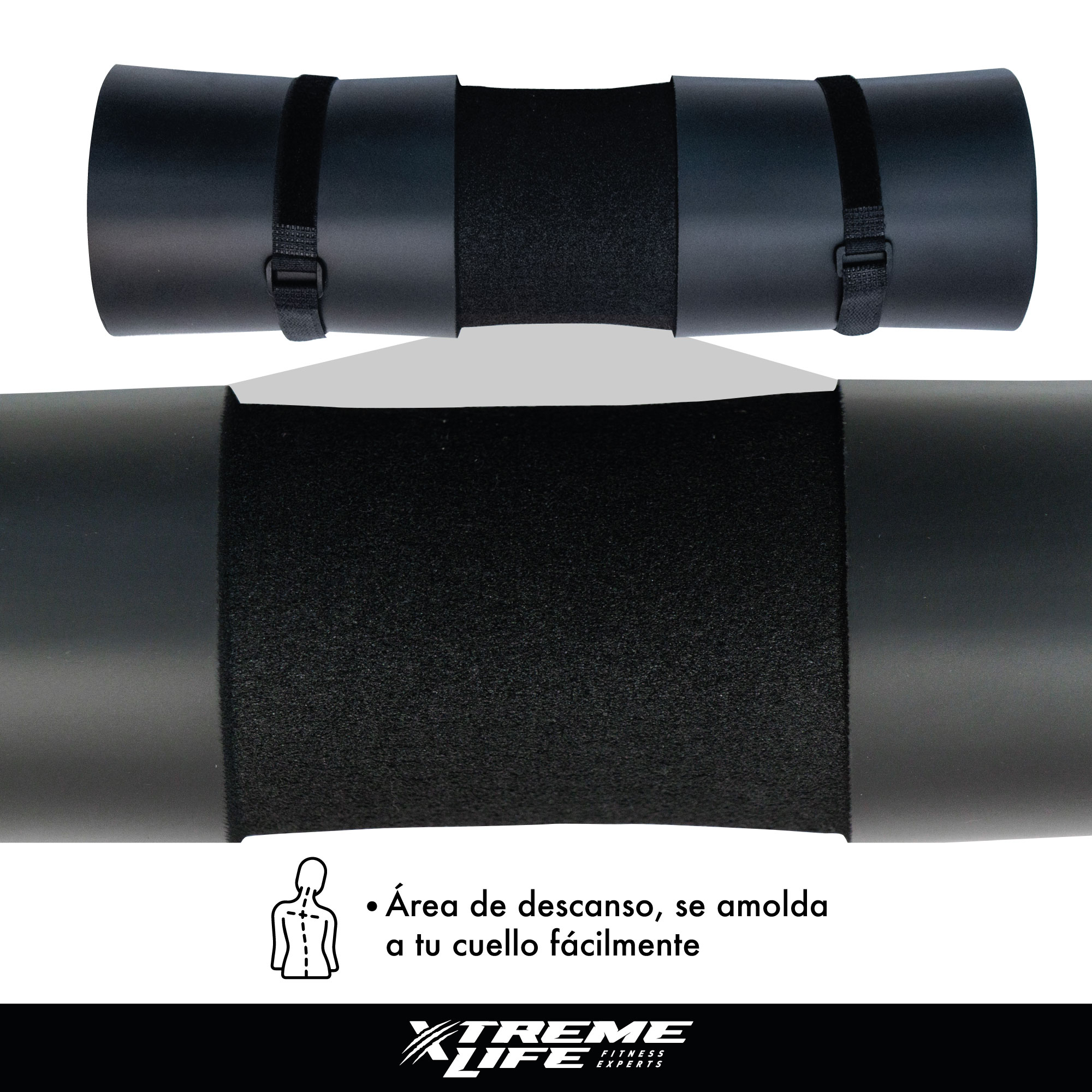 Cojin Almohadilla Para Sentadillas Barra Pesas Gym Protector Cuello Negro Unitalla