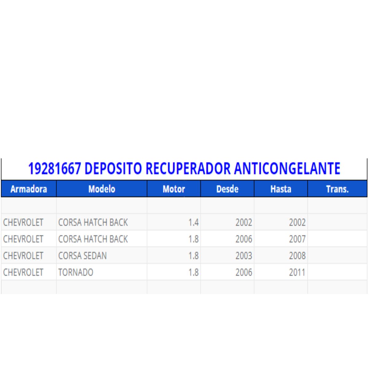  Deposito recuperador anticongelante acdelco original para : Corsa, Tornado 