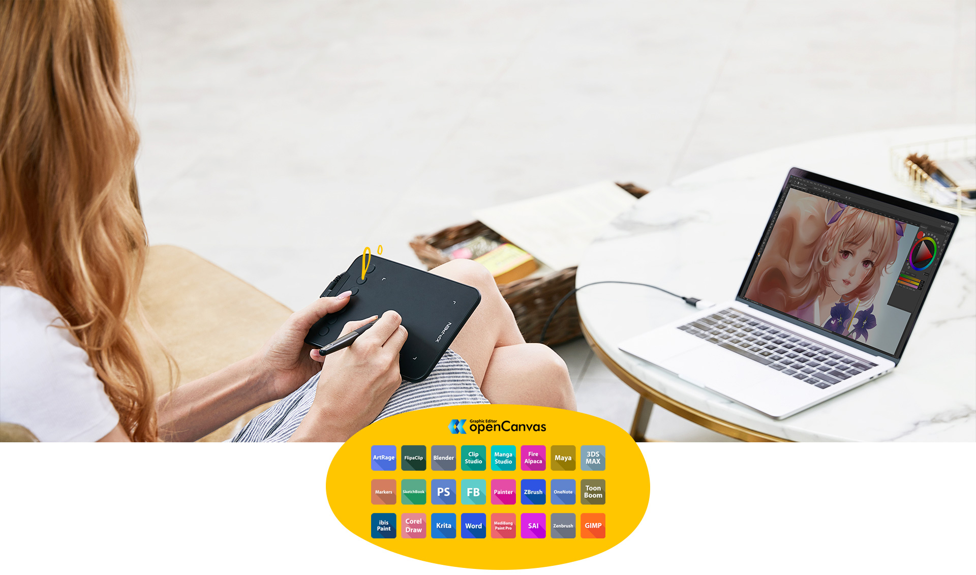 Tableta Grafica Xp-pen Deco Mini 4 Portatil Negro Compatible con telefonos Android