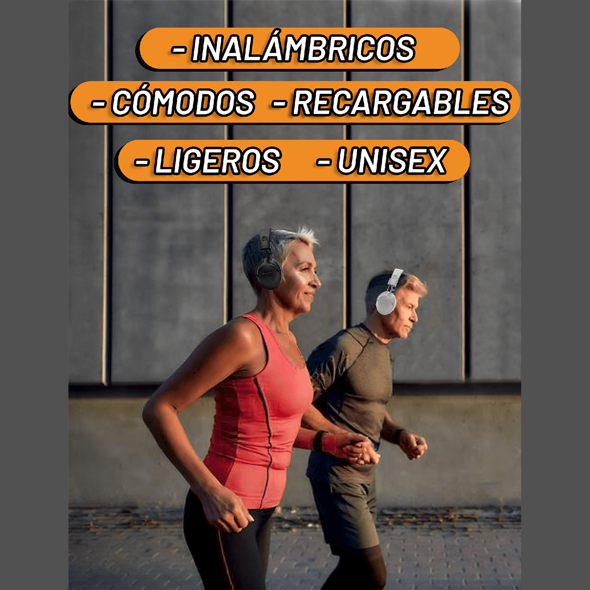 Audifonos Inalambricos Diadema Archy  50 Horas de Batería Larga Duracion Bluetooth 5.0 Cancelacion de Ruido Radio FM Tarjeta Micro SD Microfono Manos Libres Pure Bass (BTV60) 