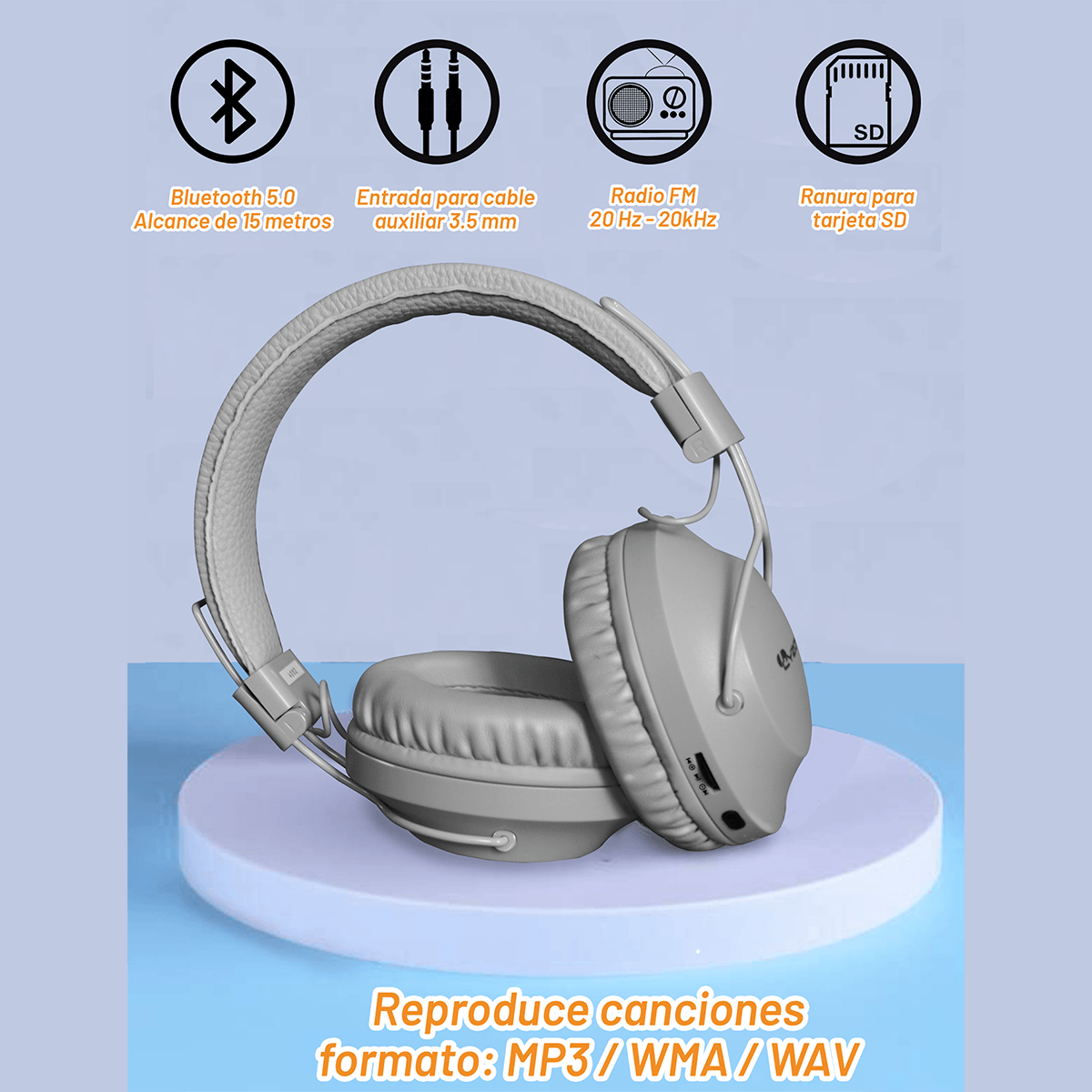 Auriculares inalámbricos Bluetooth Hasta 50 horas de duración de