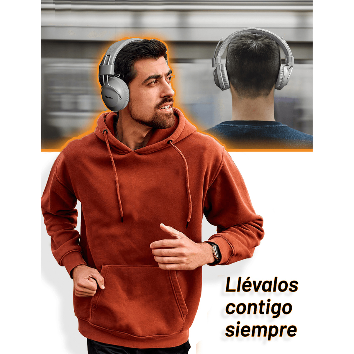 Audifonos Inalambricos Diadema Archy  50 Horas de Batería Larga Duracion Bluetooth 5.0 Cancelacion de Ruido Radio FM Tarjeta Micro SD Microfono Manos Libres Pure Bass (BTV60) 