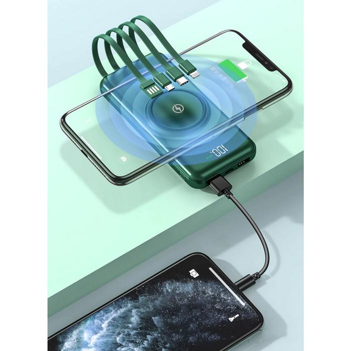 Batería Portátil Qi Para Samsung MXQMB-001-7 30000Mah Verde Salida Qi Inalámbrica, 1xUSB 2,1 Entrada USB Tipo C Cable USB No incluido,, Qi MultiBank