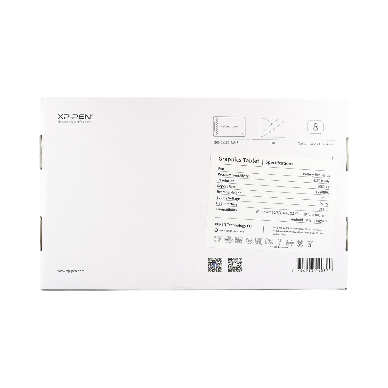 Tableta Grafica Xp-pen Deco Mini 7 Negro Portatil