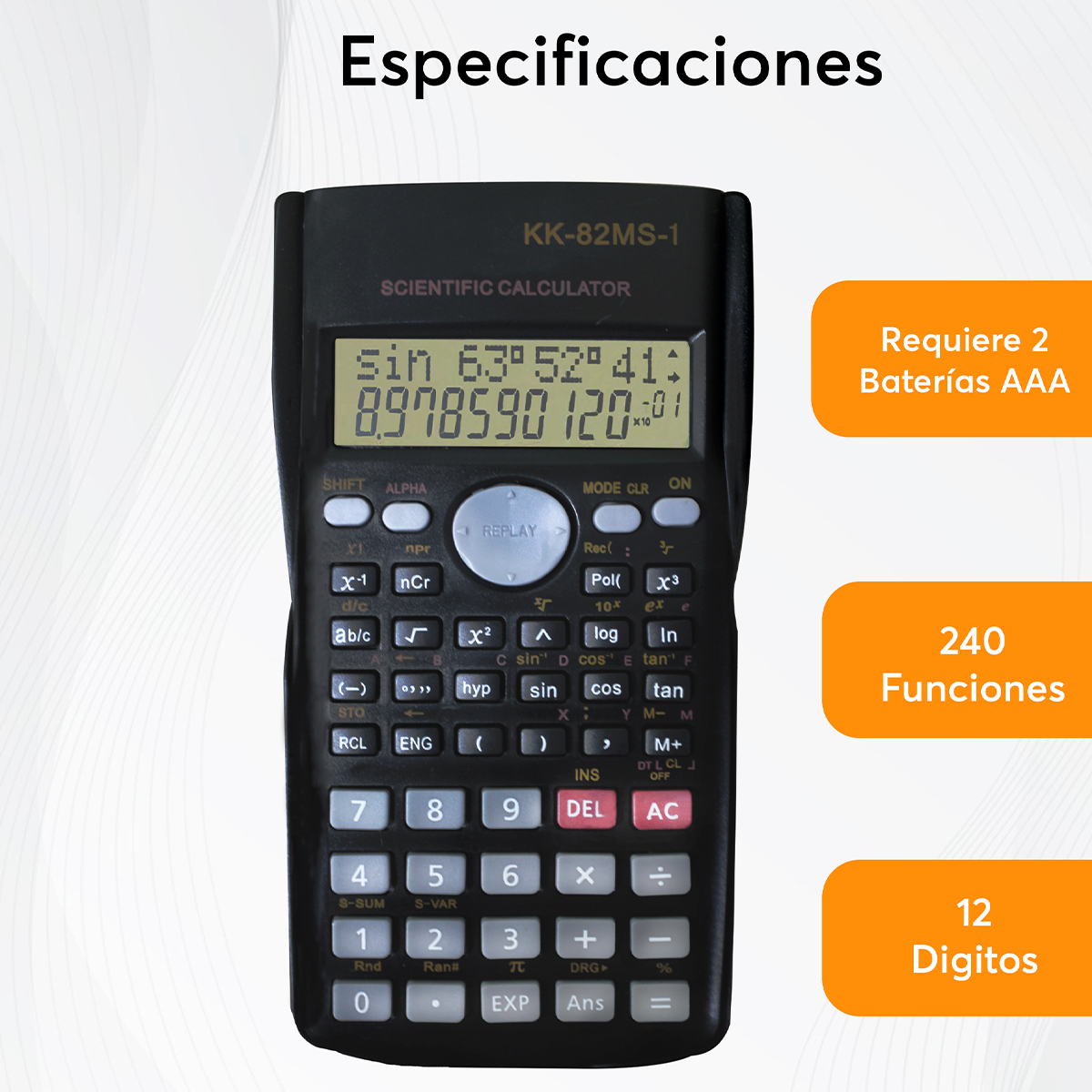Calculadora Cientifica Archy 240 Funciones 10 +2 Digitos 2 Lineas en Pantalla LCD 82MS con Cubierta Protectora para Estudiantes Oficina Matemática Alumno Profesor (KK82MS1)