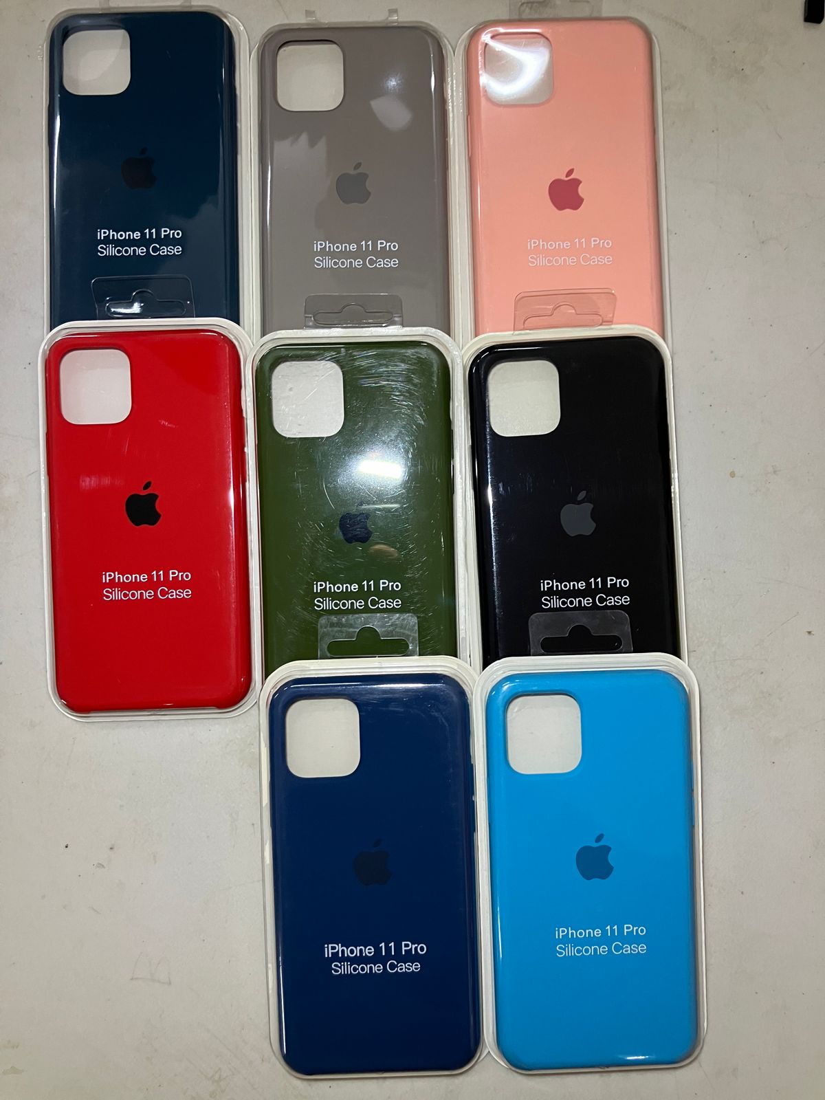 Case iPhone 11 Pro Azul Fuerte Logo Silicon y Microfibra Funda Protector