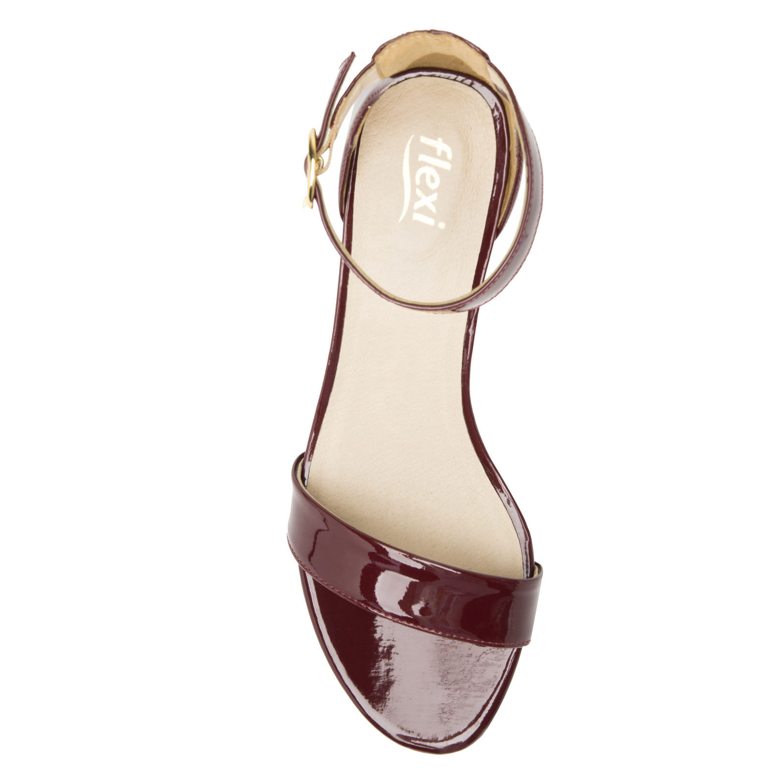 Sandalias Con Tacon Flexi Mujer 106411 Charol Cereza Moderna